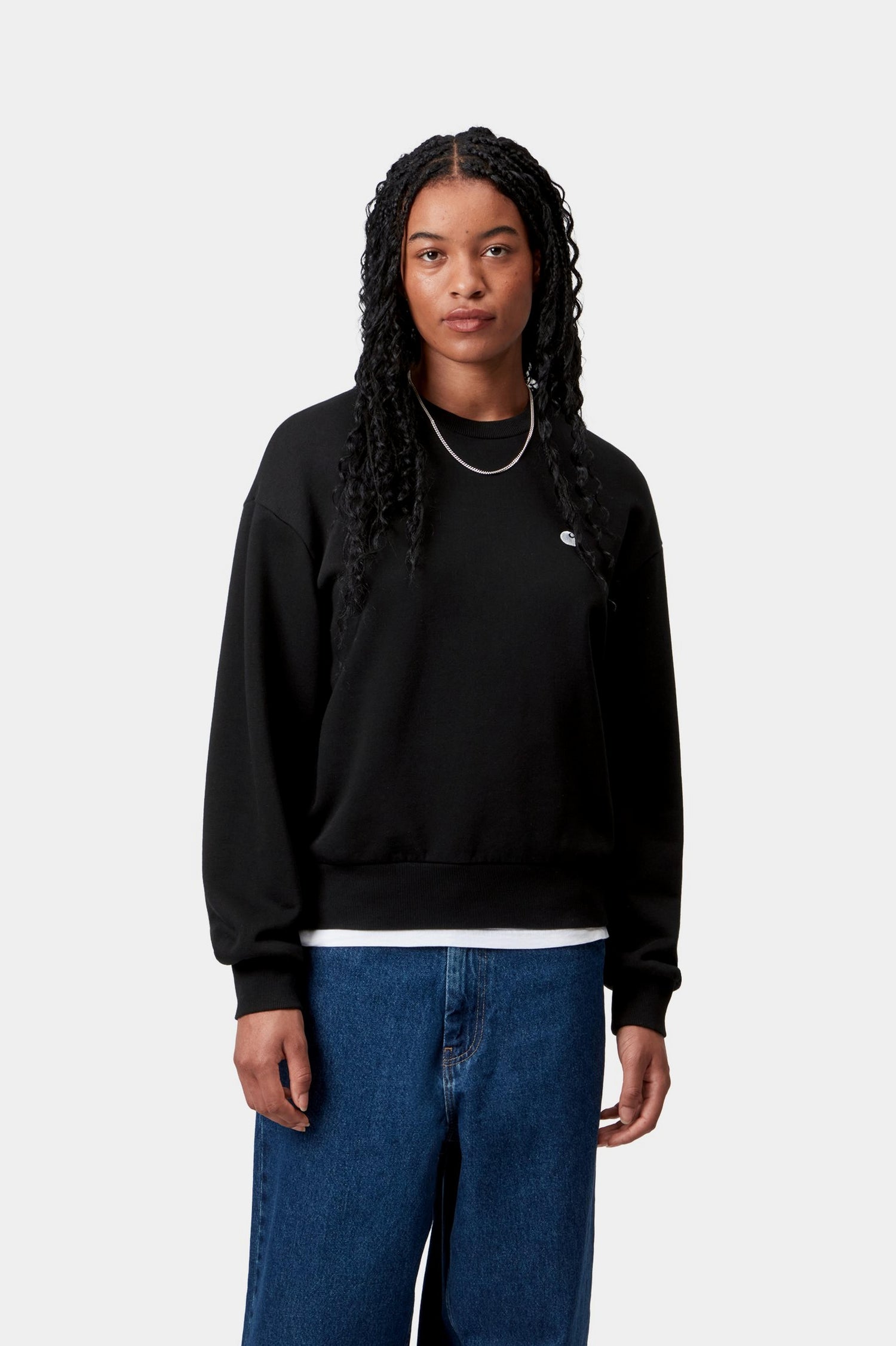 W' CASEY SWEATSHIRT BLACK / SILVER