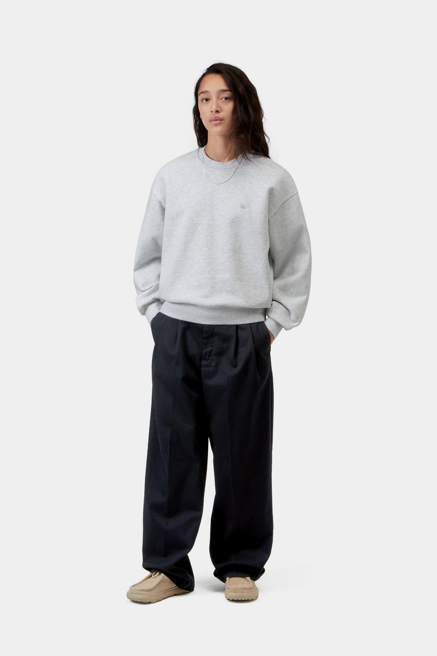 W' CASEY SWEATSHIRT ASH HEATHER / SILVER