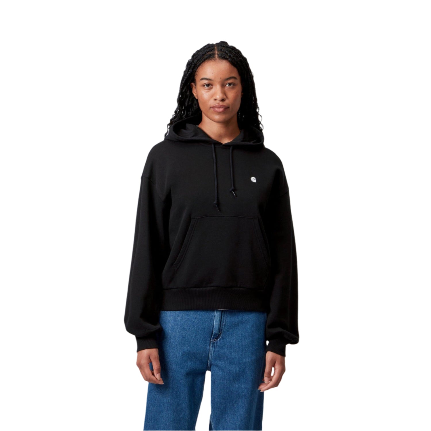 W' HOODED CASEY SWEATSHIRT BLACK / SILVER