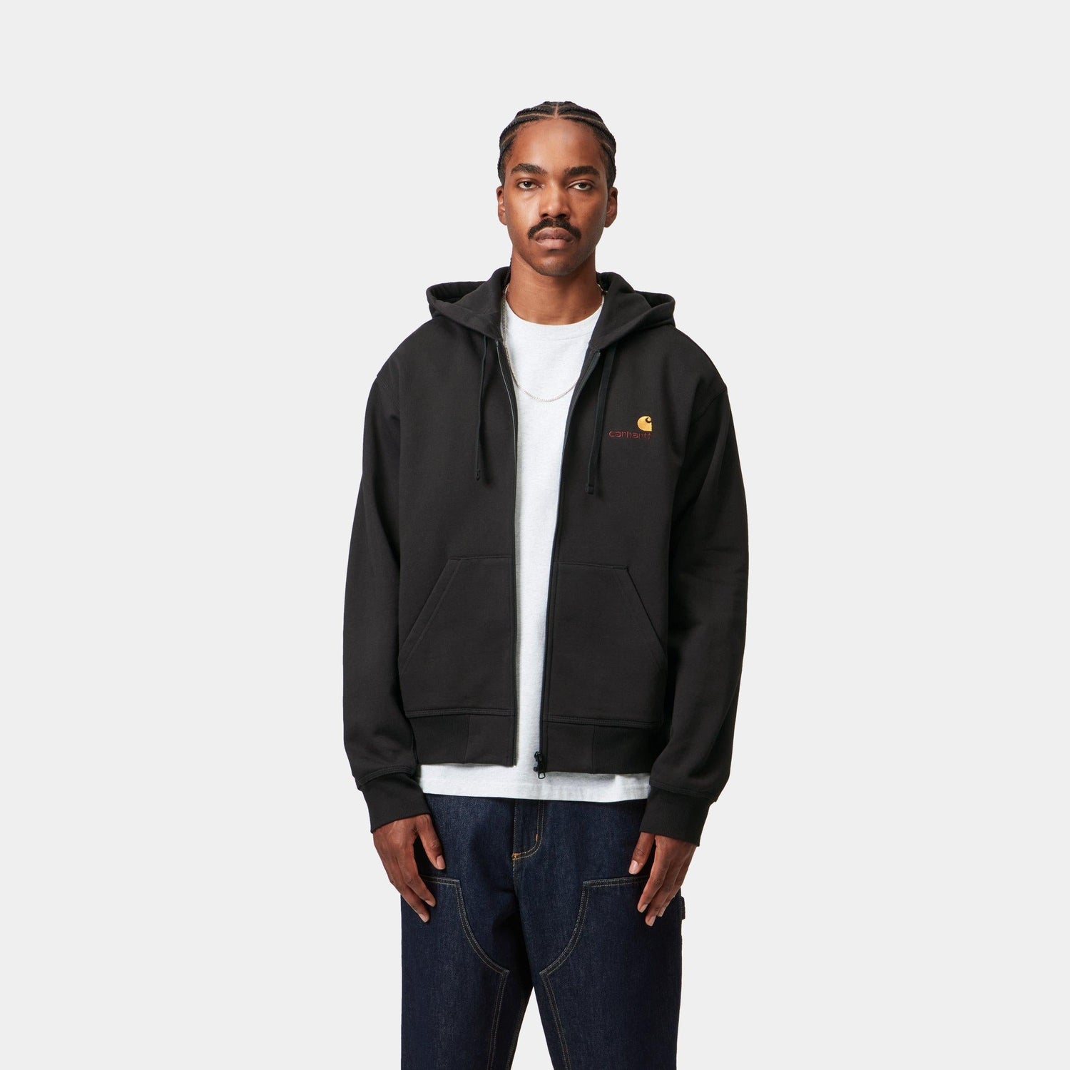 HOODED AMERICAN SCRIPT JACKET BLACK