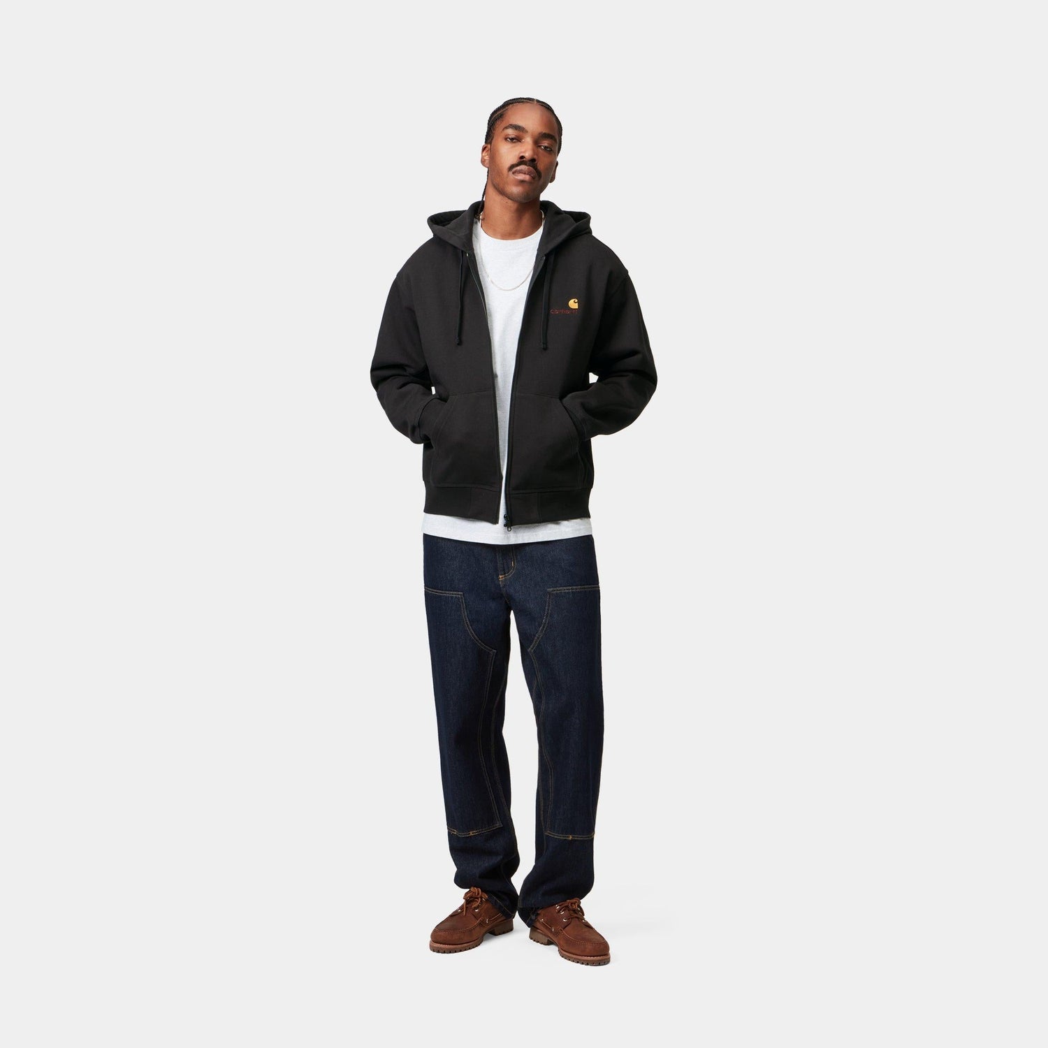 HOODED AMERICAN SCRIPT JACKET BLACK