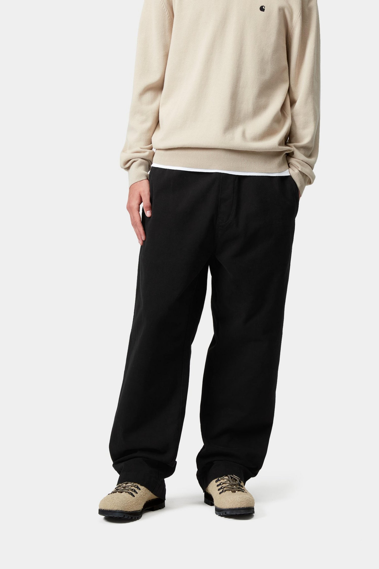 FLOYDE PANT BLACK GARMENT DYED