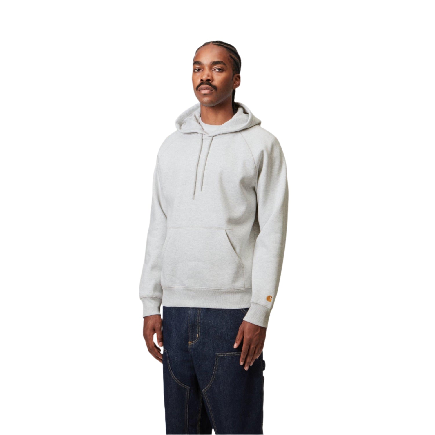 HOODED CHASE SWEAT ASH HEATHER / GOLD