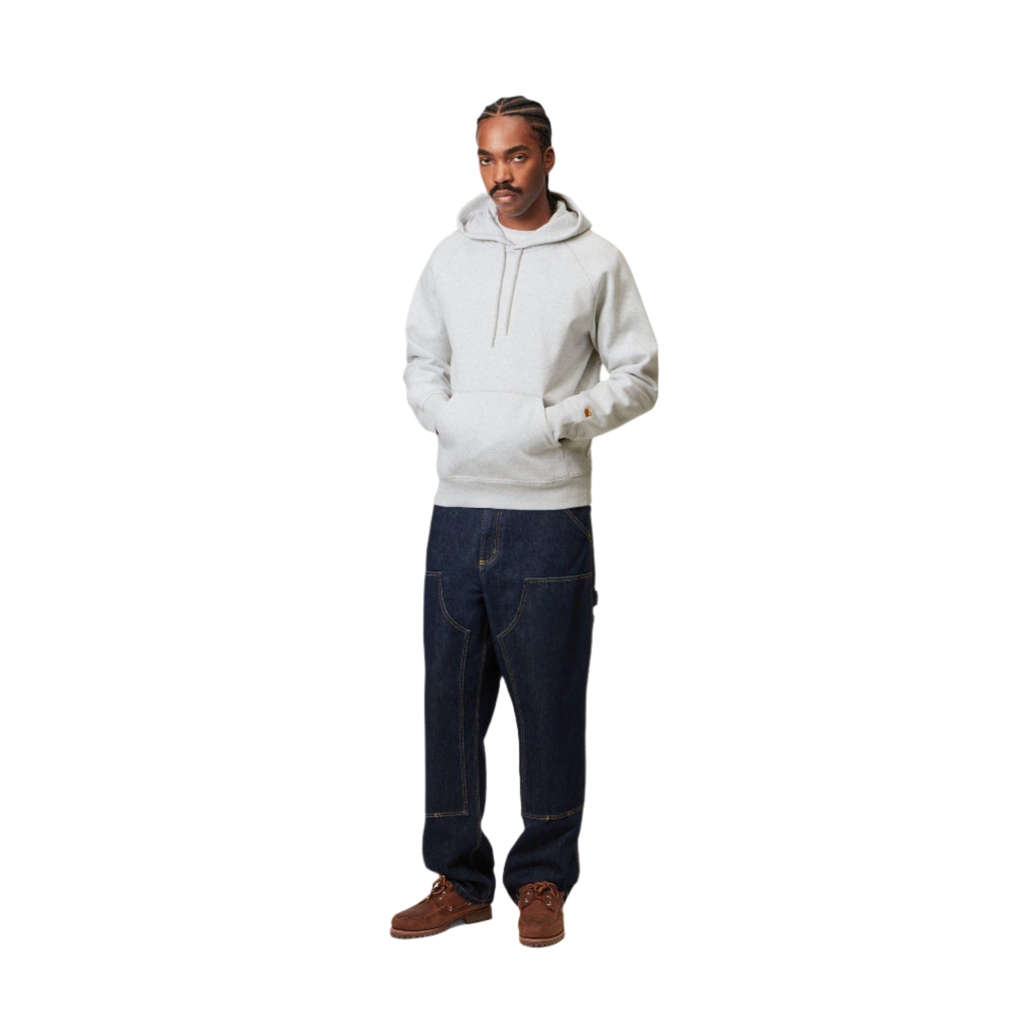 HOODED CHASE SWEAT ASH HEATHER / GOLD