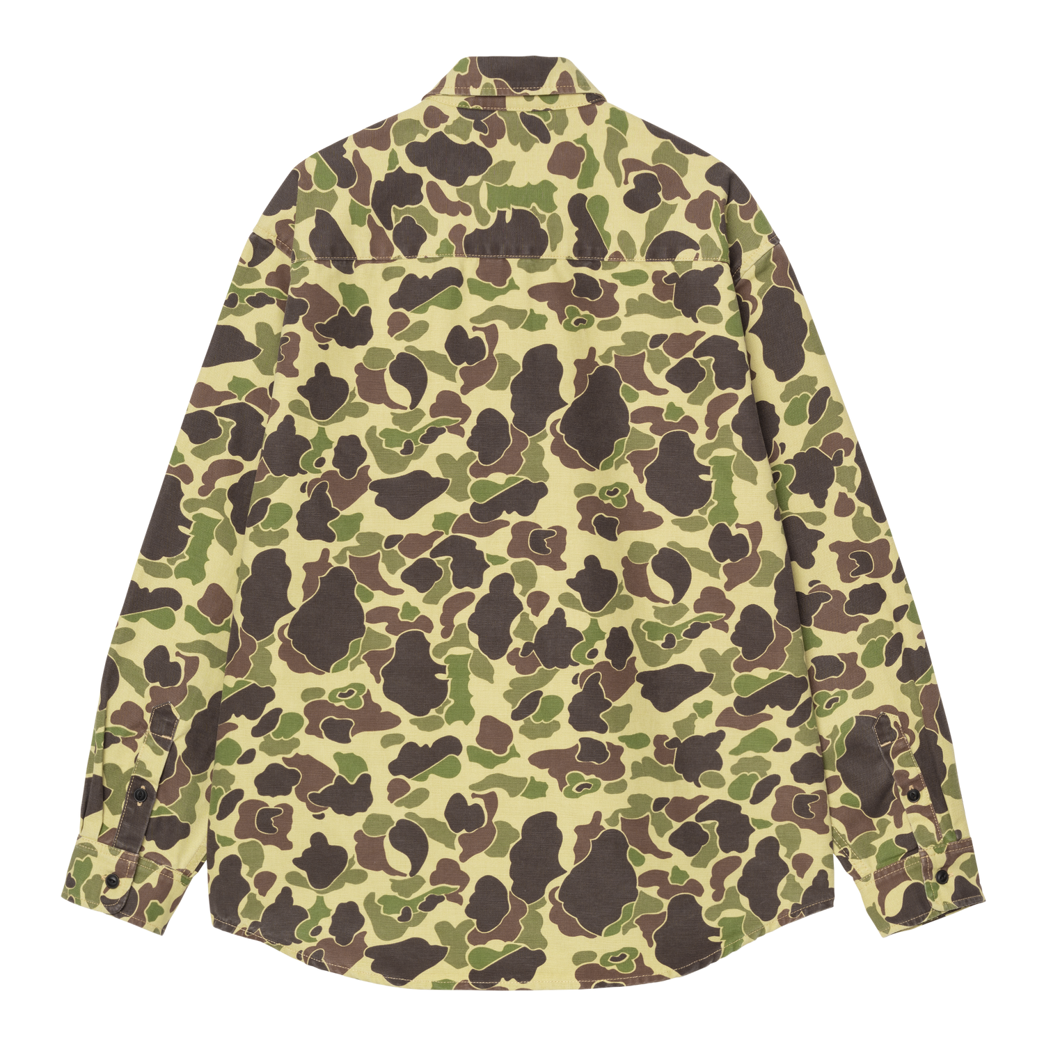 L/S DUCK SHIRT CAMO DUCK GREEN STONE WASHED