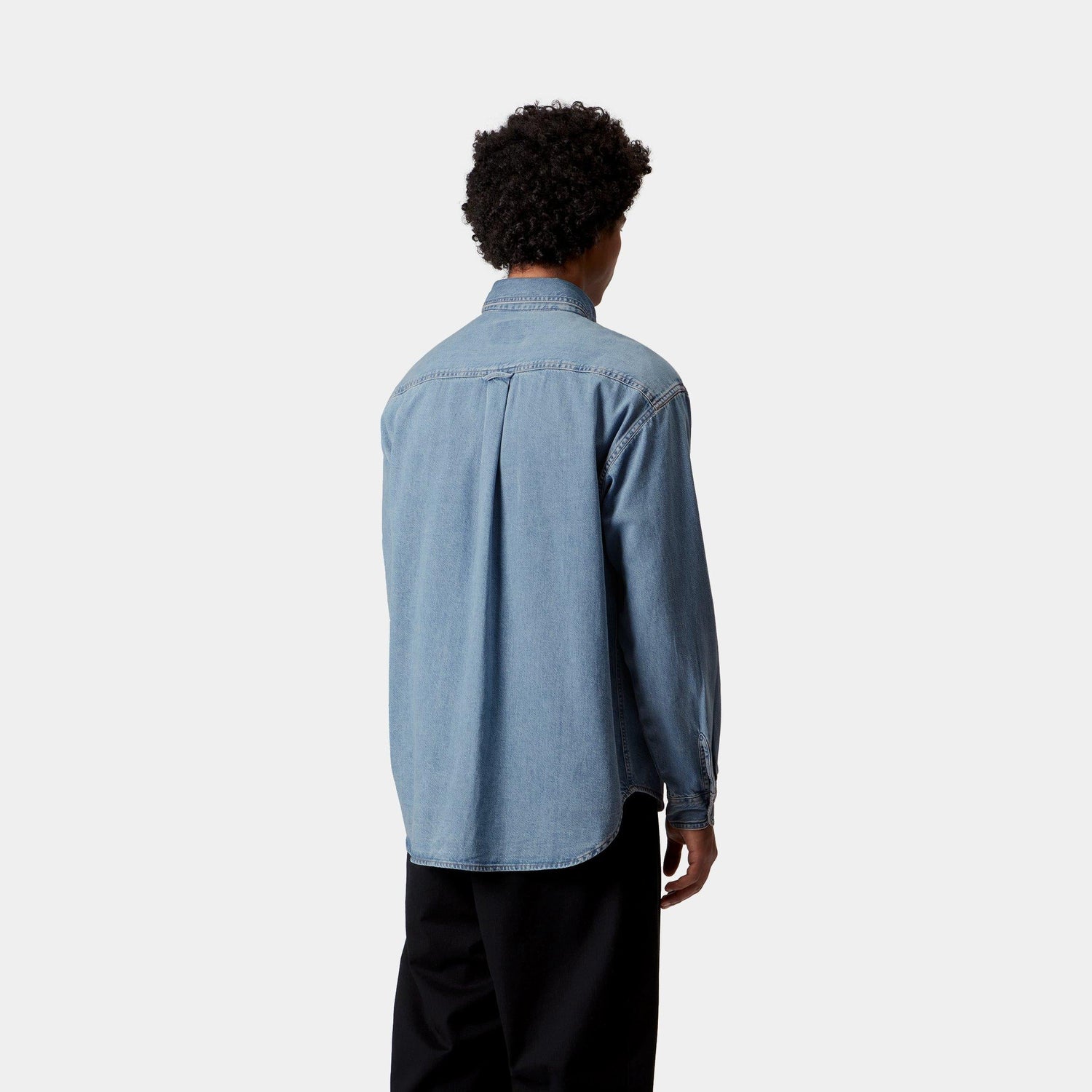 L/S LUCAS SHIRT BLUE BLEACHED