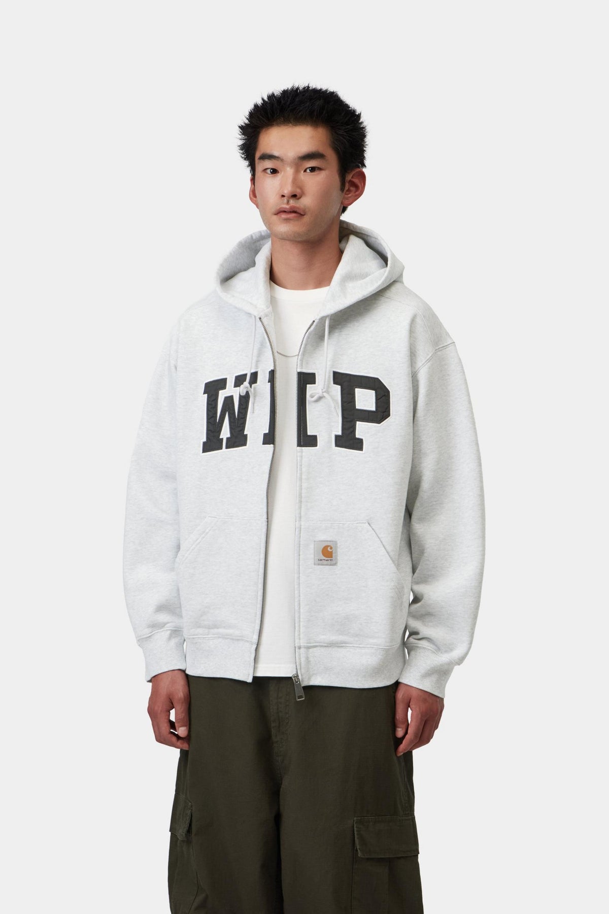 HOODED WIP SWEAT JACKET ASH HEATHER STONE WASHED