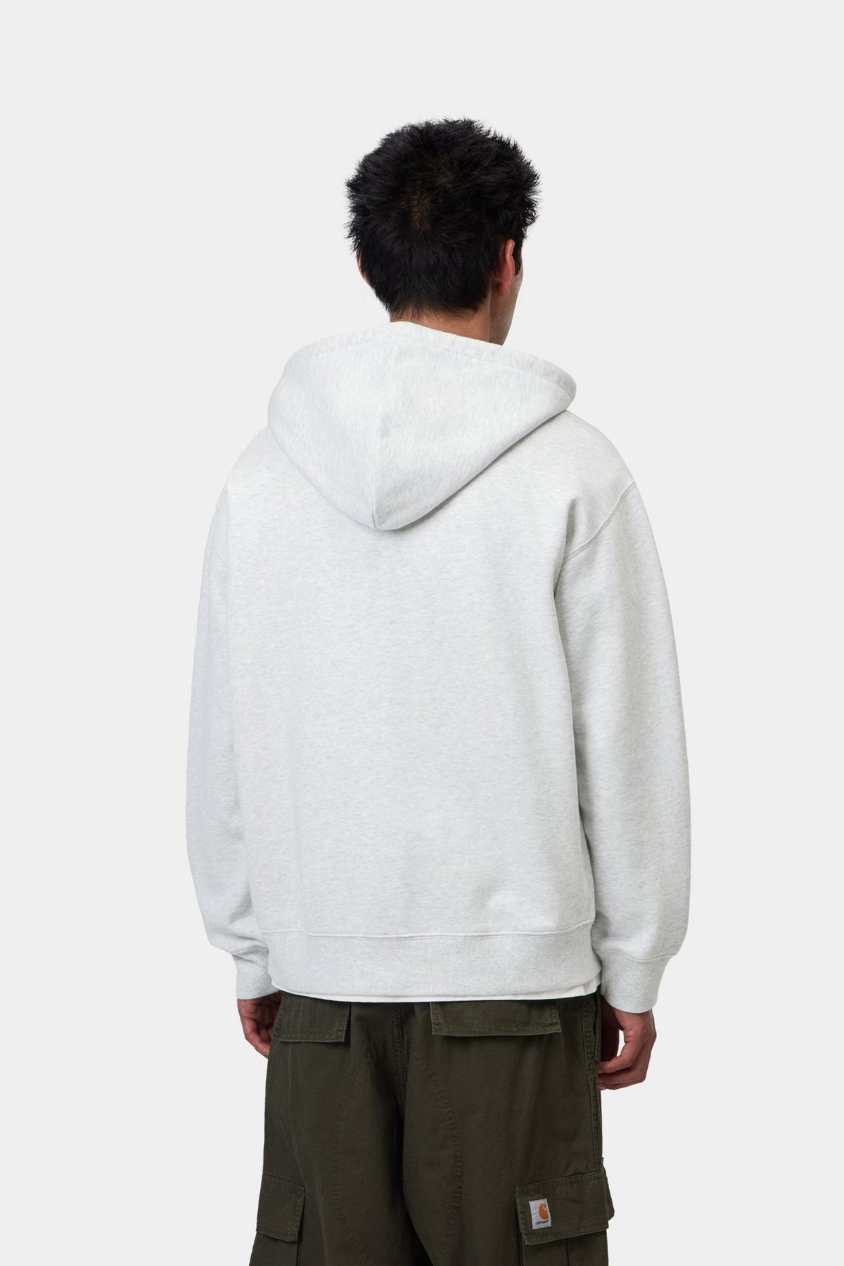HOODED WIP SWEAT JACKET ASH HEATHER STONE WASHED