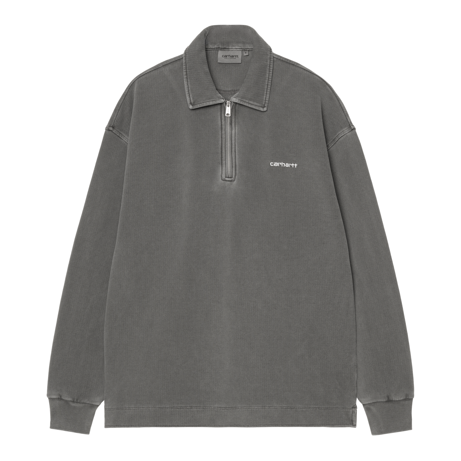 PIQUESCRIPT SWEATSHIRT BLACK / WHITE GARMENT DYED