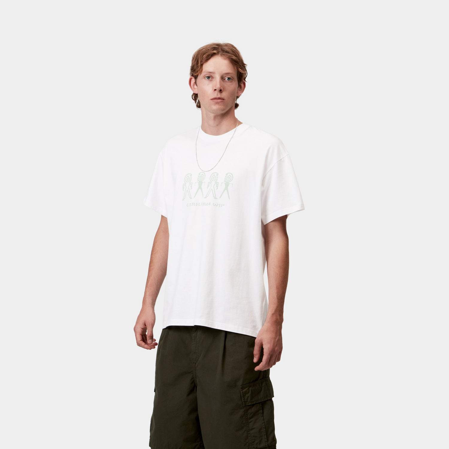 S/S TERRESTRIAL T-SHIRT WHITE / PALE OLIVE PIGMENT GARMENT DYED