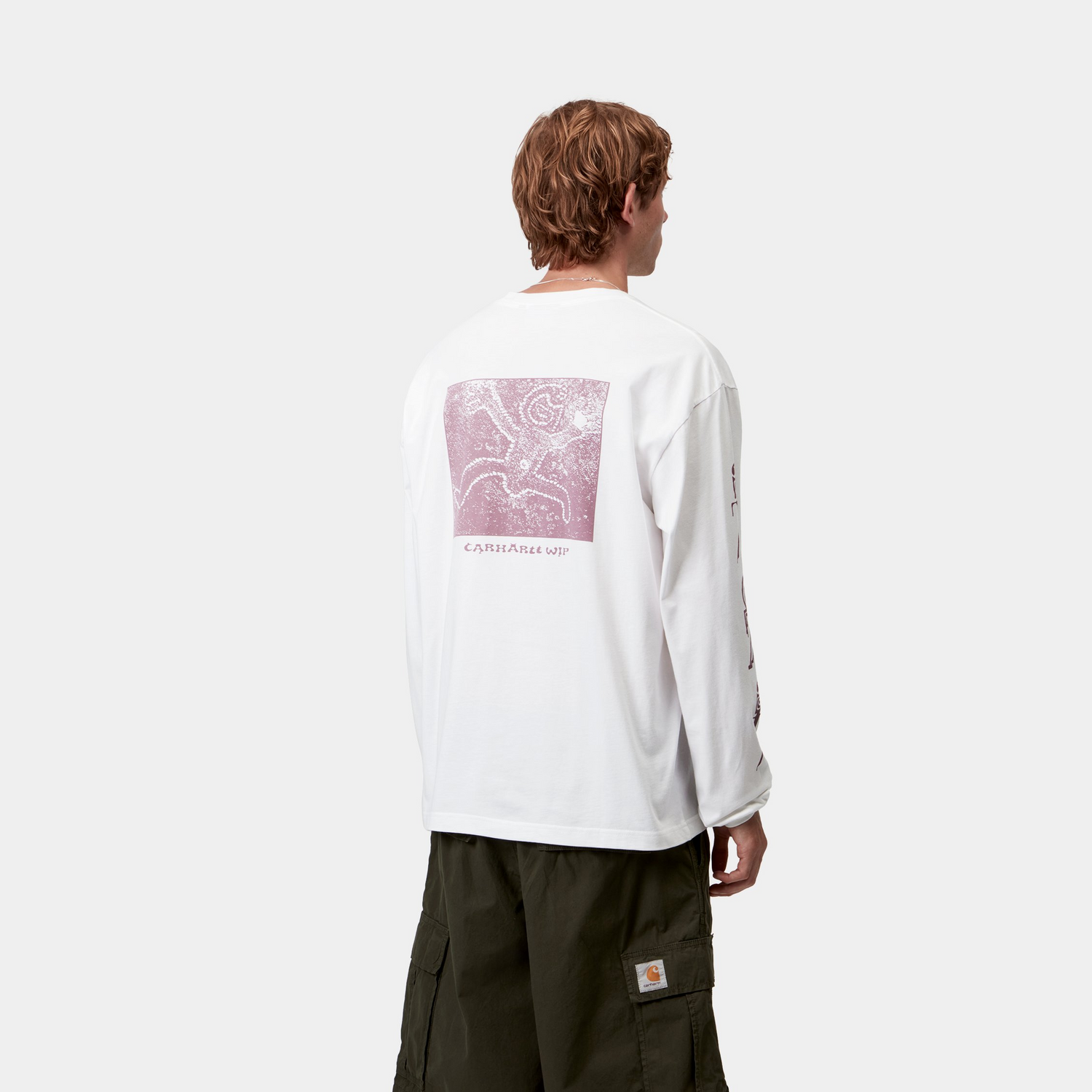L/S TERRESTRIAL T-SHIRT WHITE / PINK FOG PIGMENT GARMENT DYED