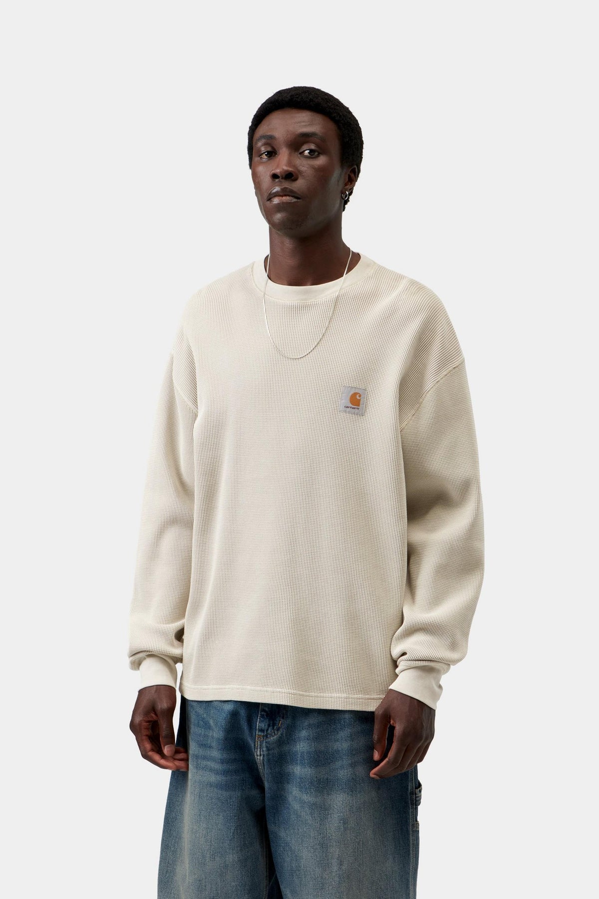 L/S VISTA WAFFLE T-SHIRT FLEUR DE SEL GARMENT DYED