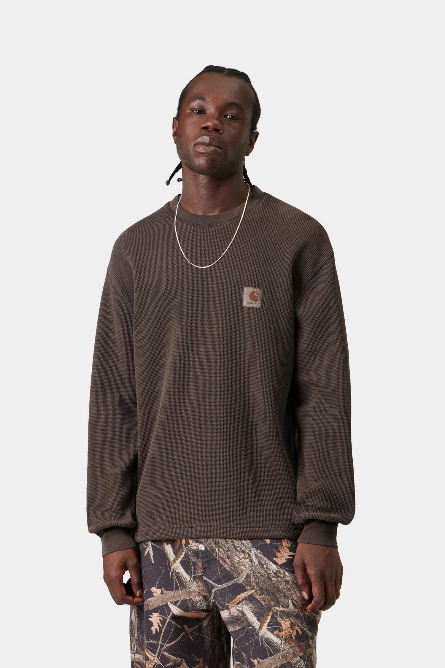 L/S VISTA WAFFLE T-SHIRT TOBACCO GARMENT DYED
