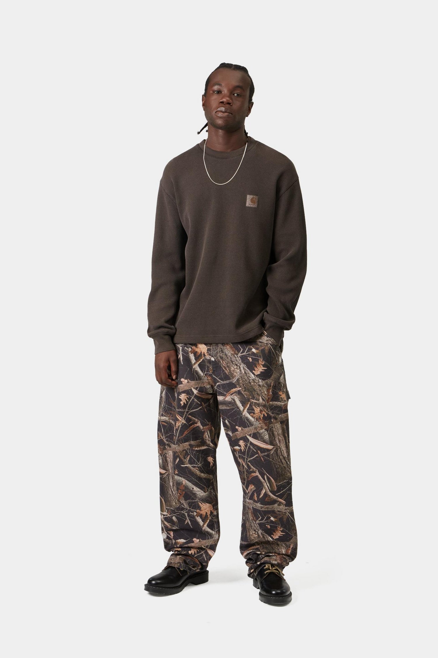 L/S VISTA WAFFLE T-SHIRT TOBACCO GARMENT DYED