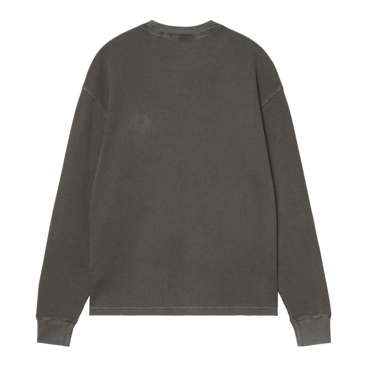 L/S VISTA WAFFLE T-SHIRT BLACK GARMENT DYED