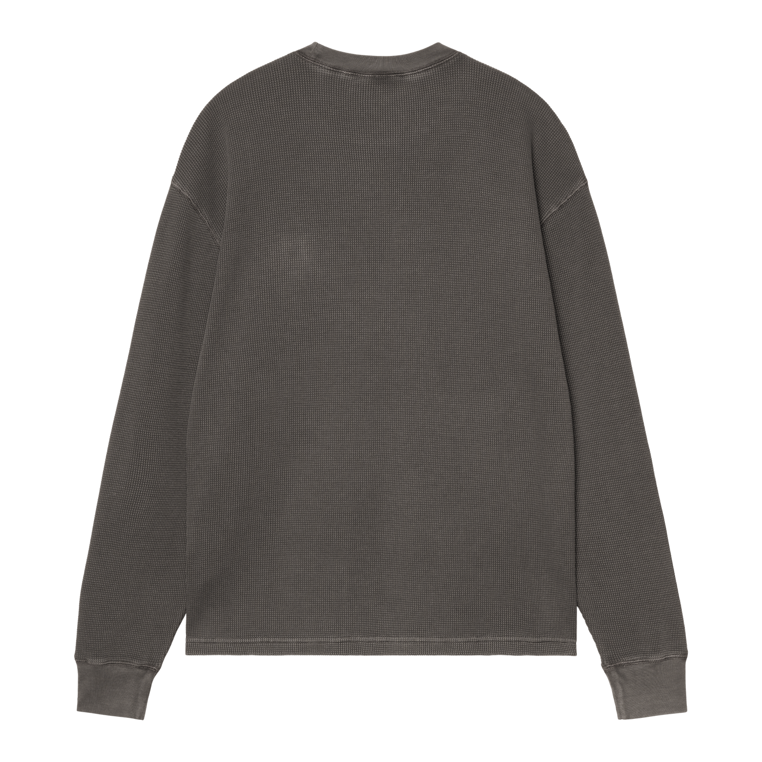 L/S VISTA WAFFLE T-SHIRT BLACK GARMENT DYED
