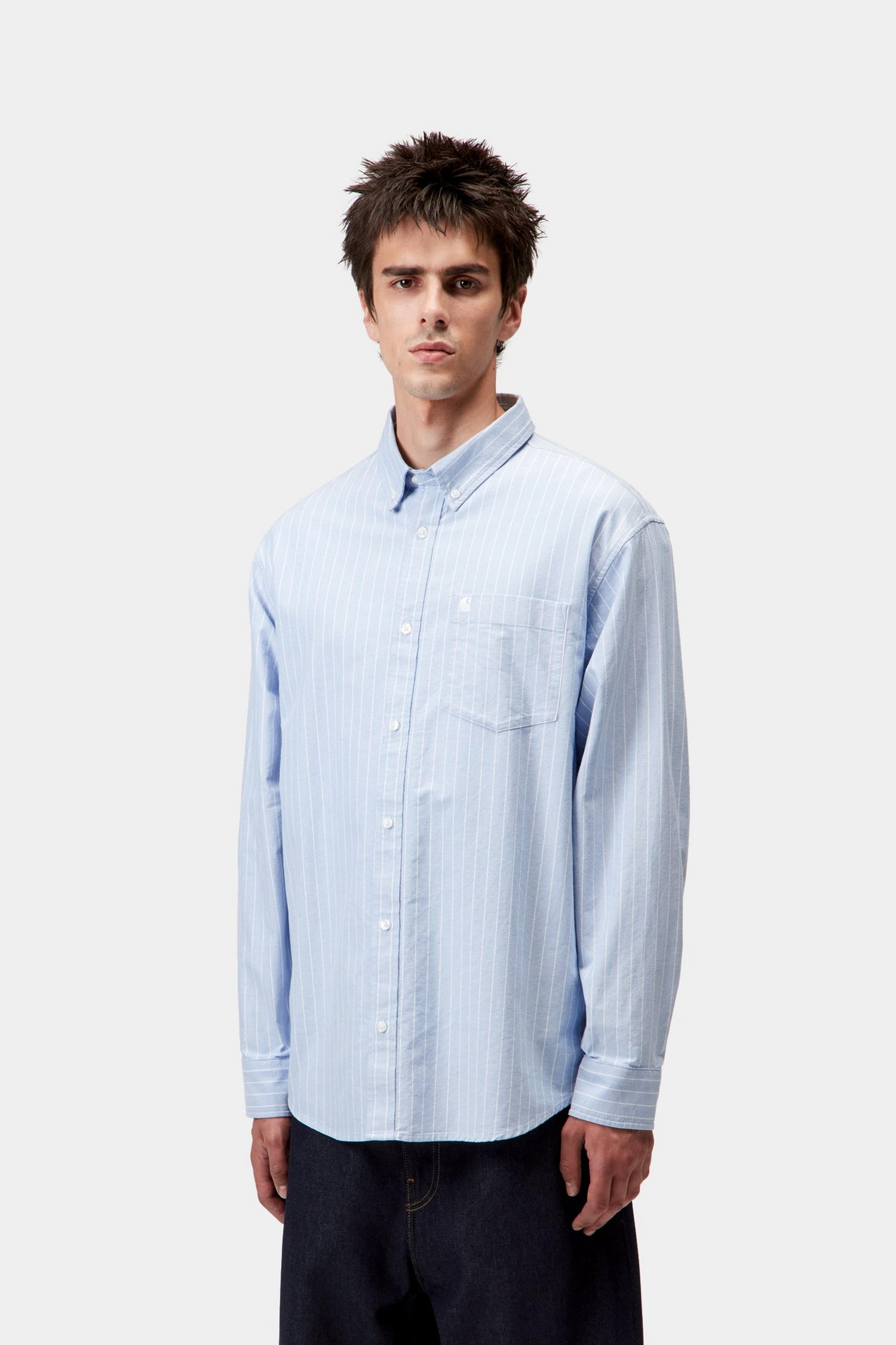 L/S CASSEL SHIRT CASSEL STRIPE BLEACH / WHITE