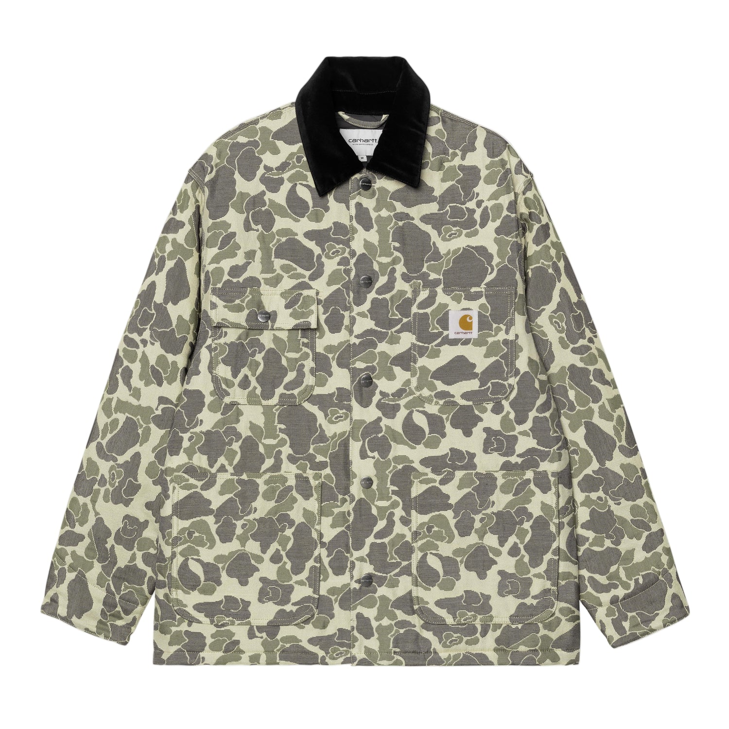 TAPESTRY CHORE COAT CAMO DUCK JACQUARD GREEN / TOBACCO