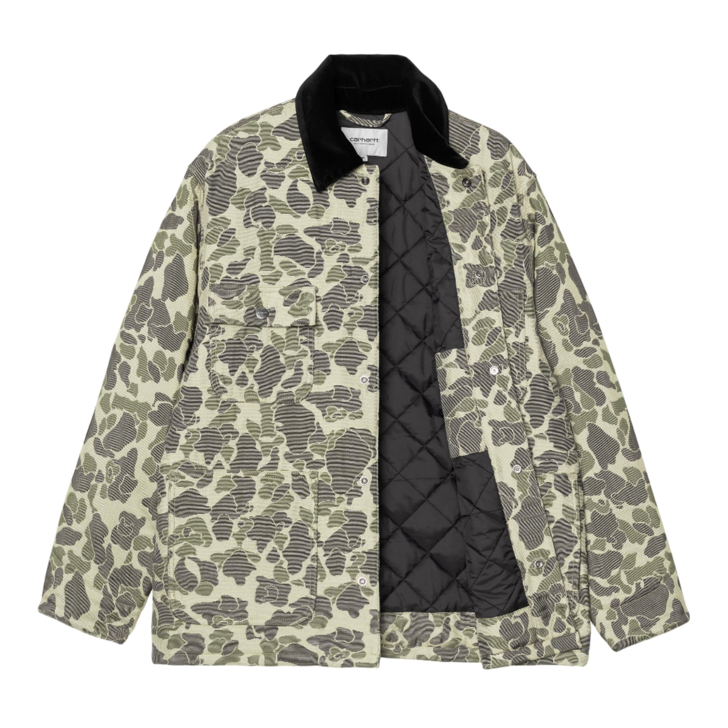 TAPESTRY CHORE COAT CAMO DUCK JACQUARD GREEN / TOBACCO