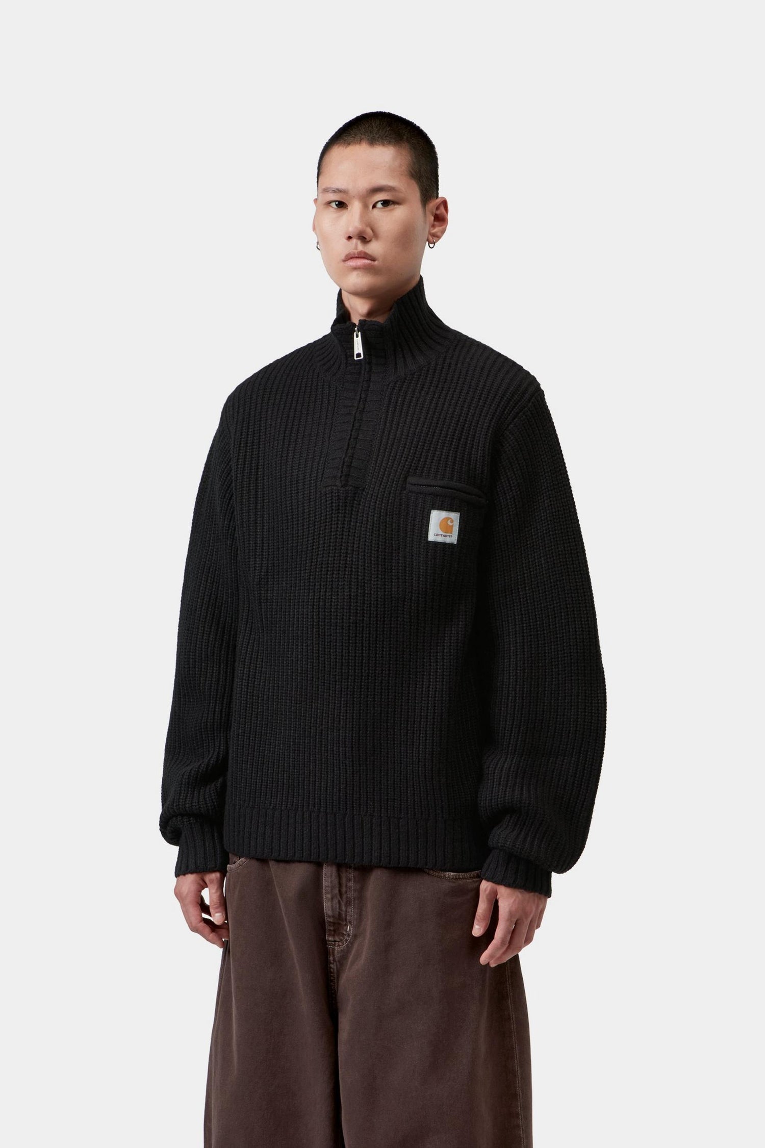 DETROIT HALF ZIP SWEATER BLACK