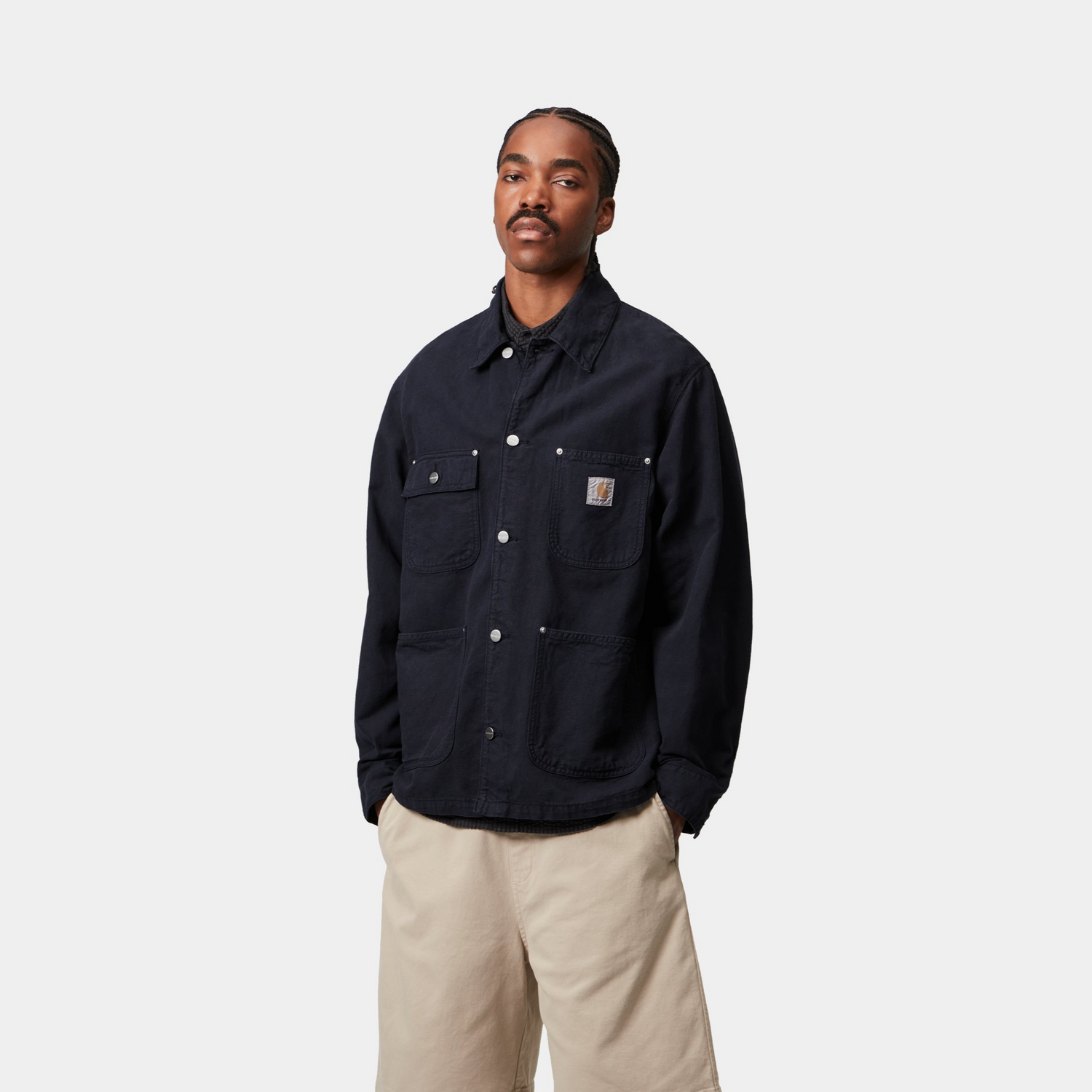 WALTER CHORE COAT DARK NAVY GARMENT DYED