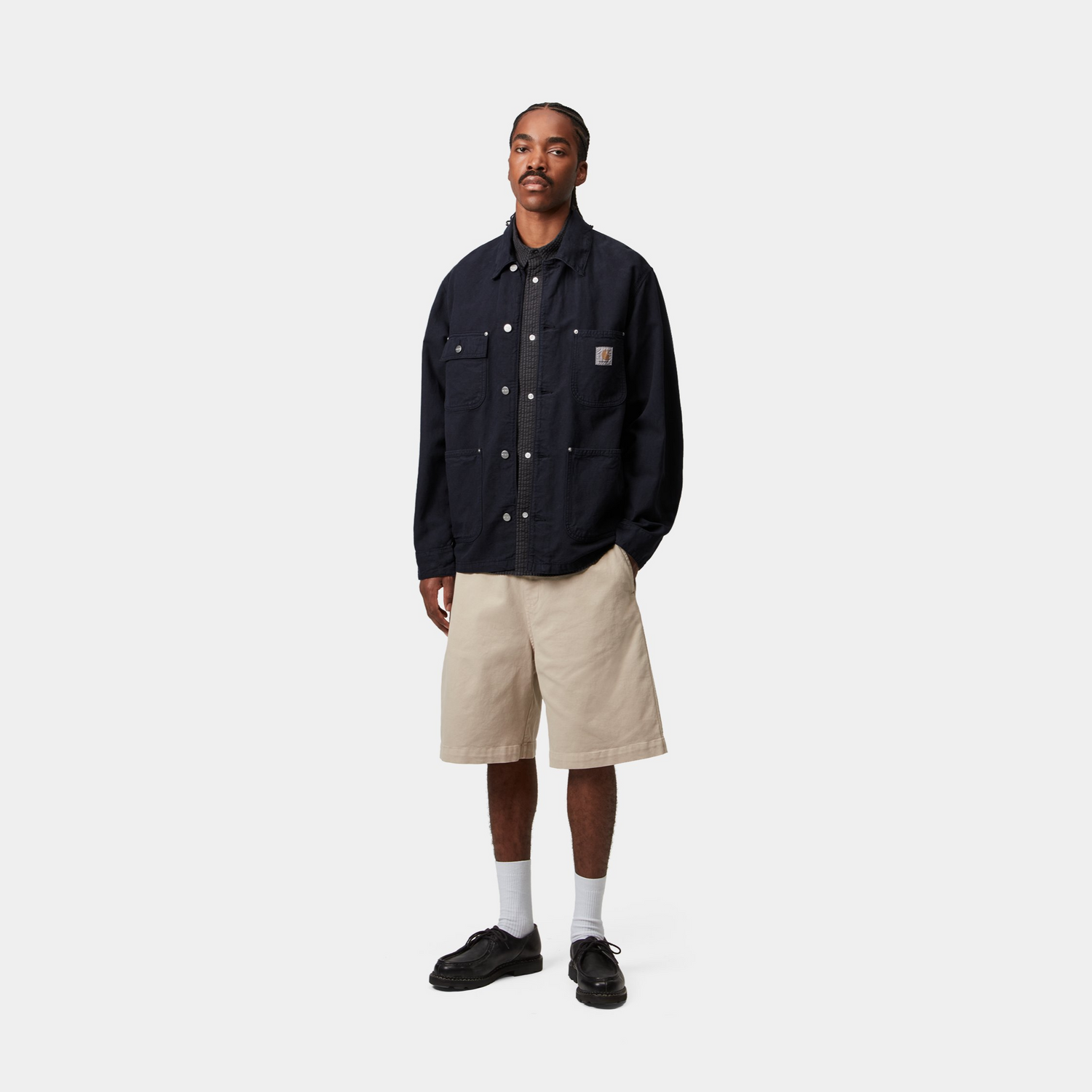WALTER CHORE COAT DARK NAVY GARMENT DYED