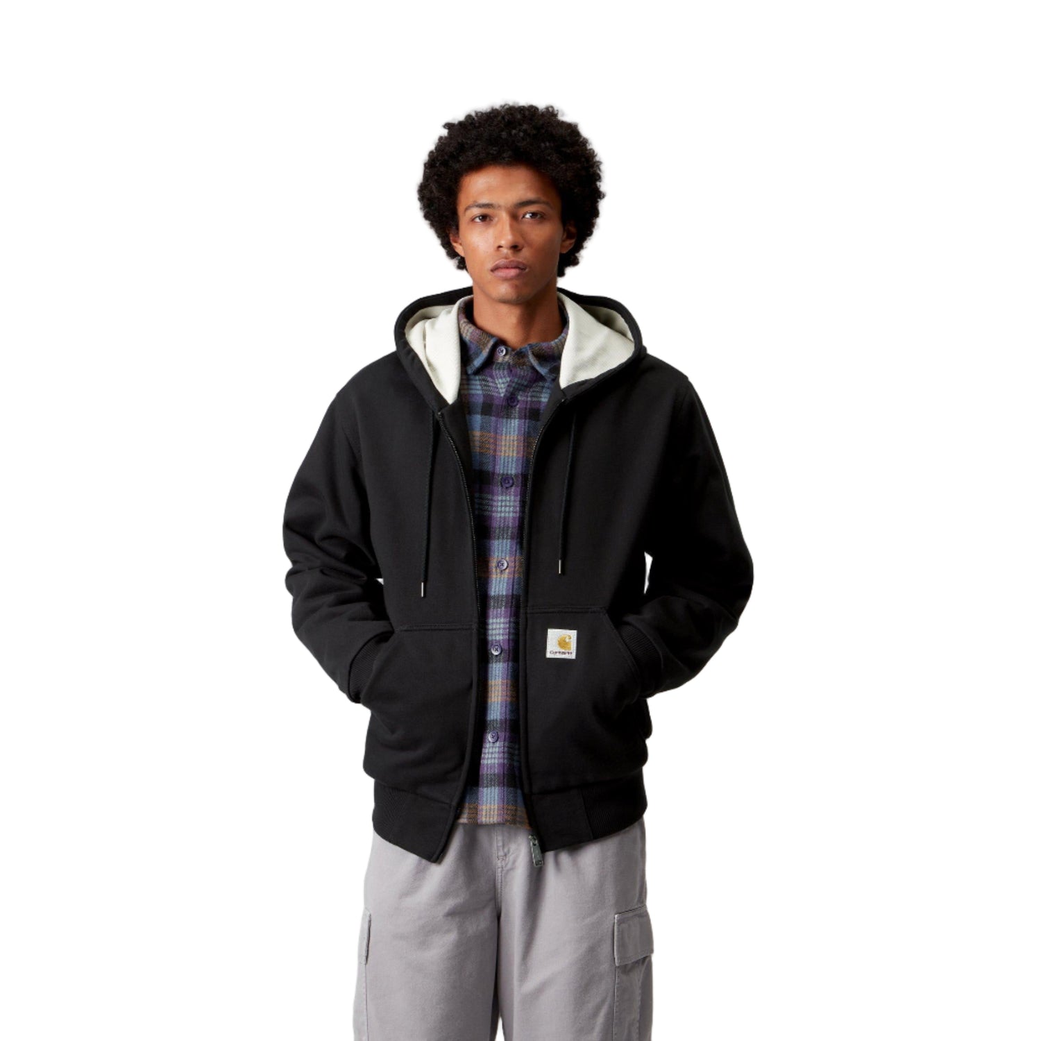 ACTIVE SWEAT JACKET BLACK STONE WASHED