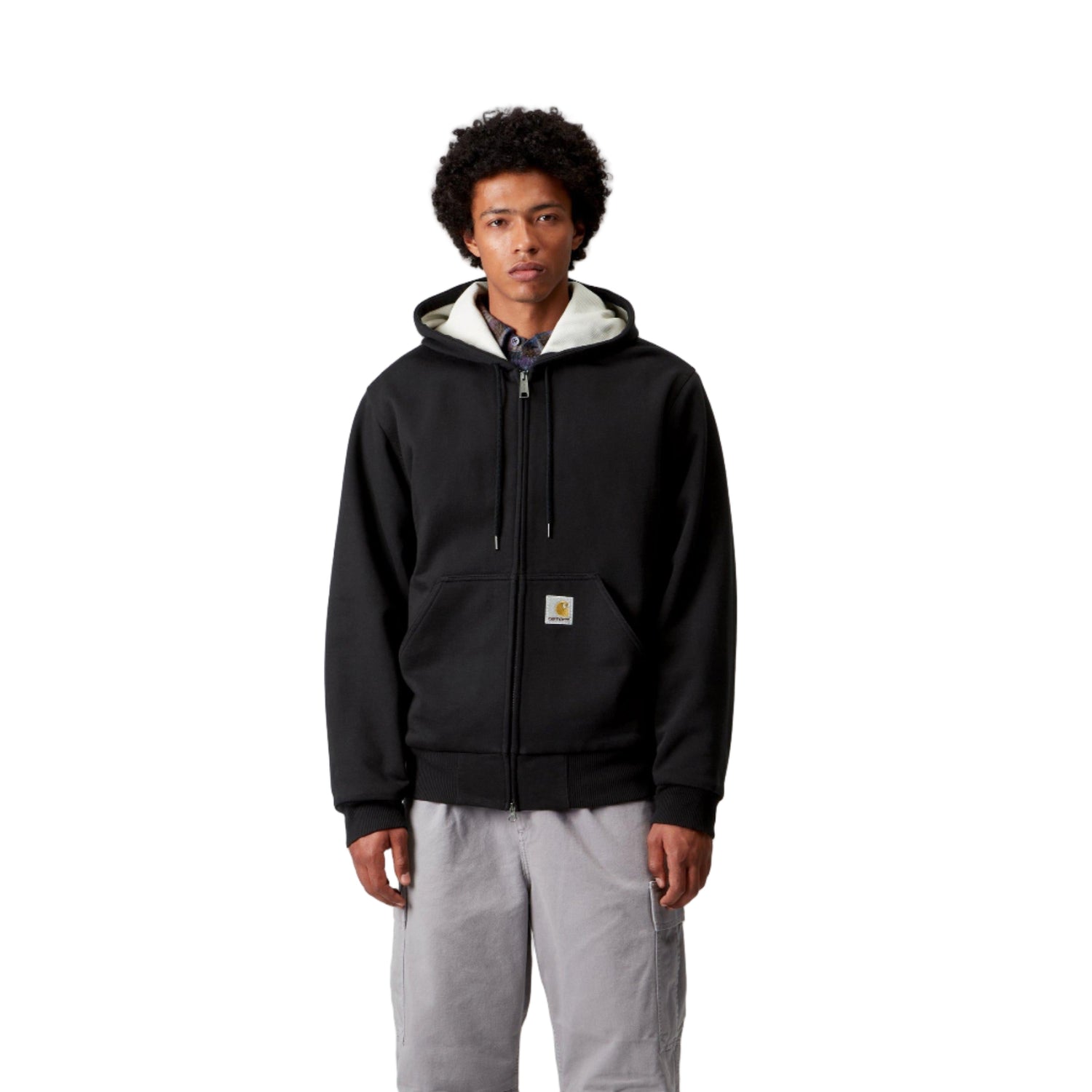 ACTIVE SWEAT JACKET BLACK STONE WASHED