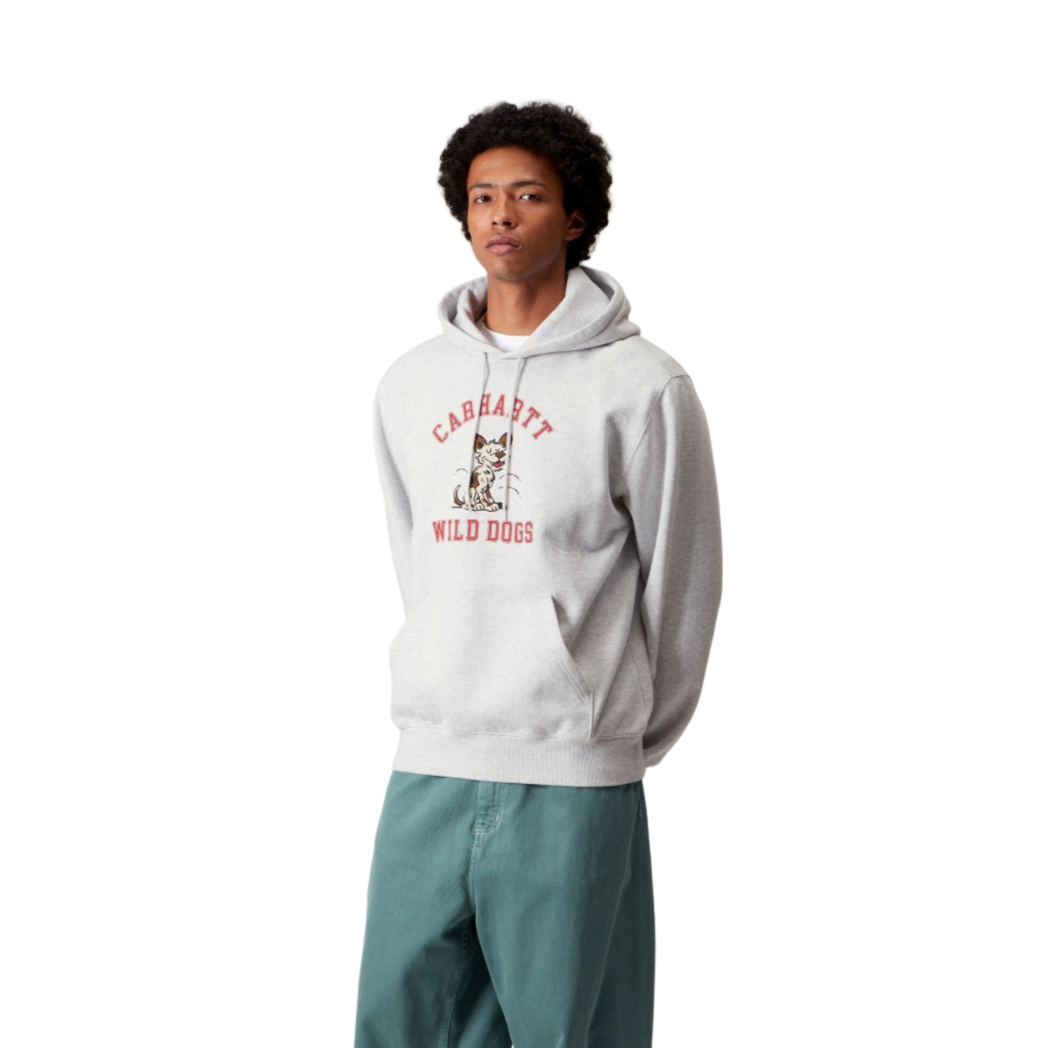 HOODED WILD DOG SWEAT ASH HEATHER