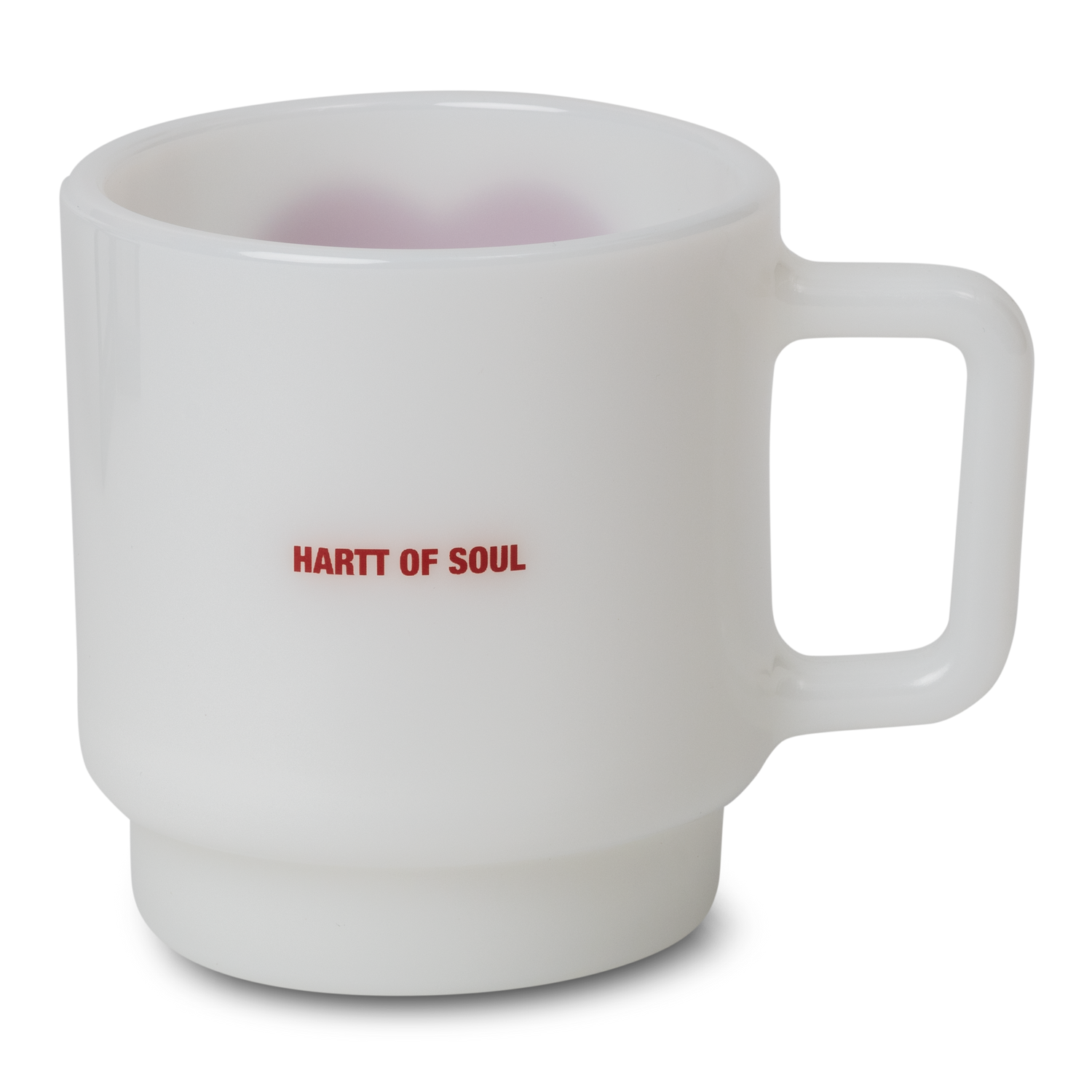 HEART GLASS MUG WHITE