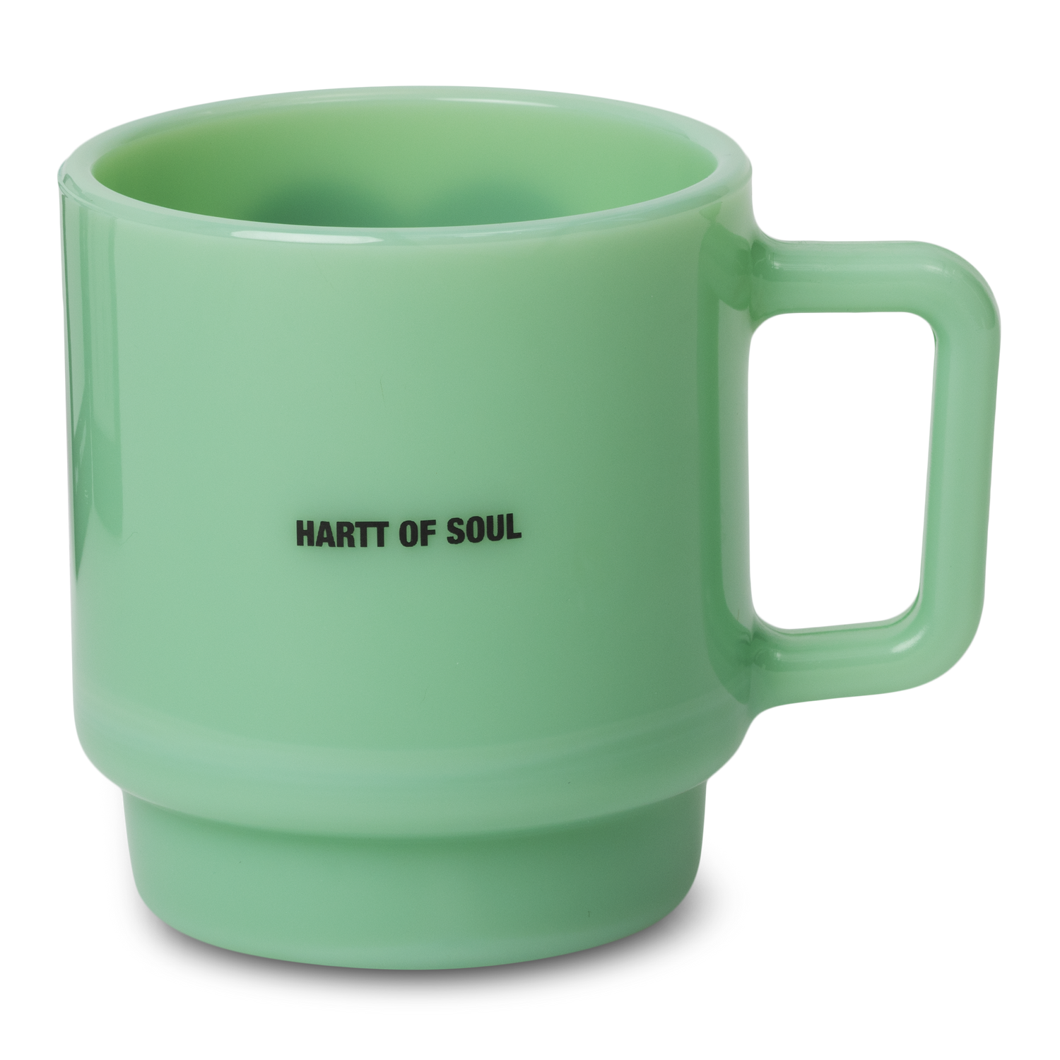 HEART GLASS MUG JADE