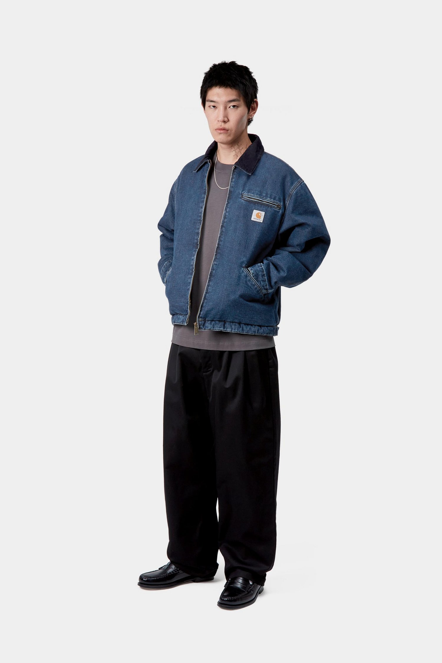 OG DETROIT JACKET BLUE / DARK NAVY STONE WASHED