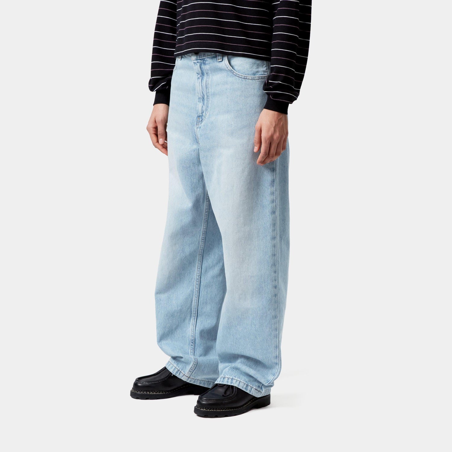 W' BRANDON PANT BLUE HEAVY WORN BLEACHED