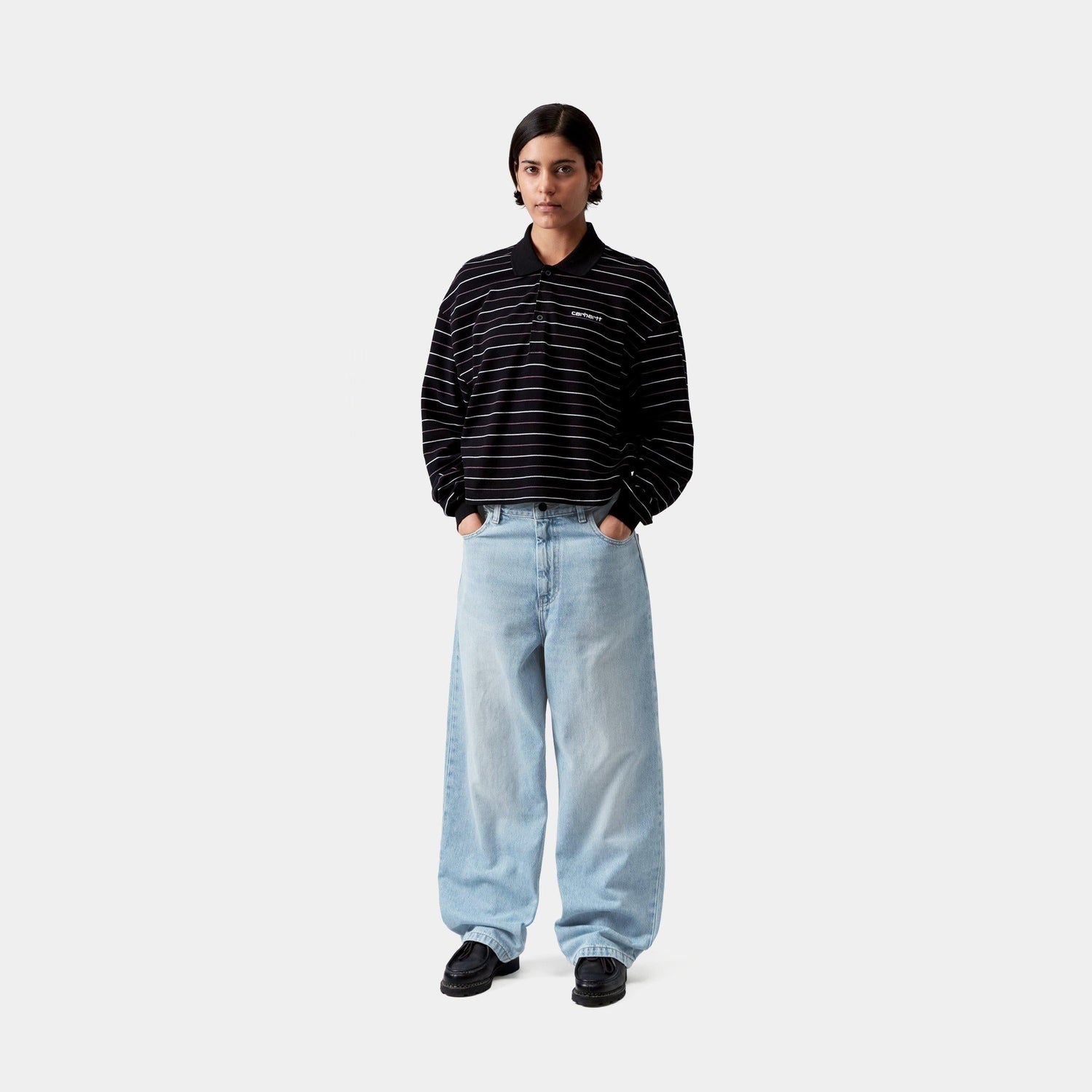 W' BRANDON PANT BLUE HEAVY WORN BLEACHED