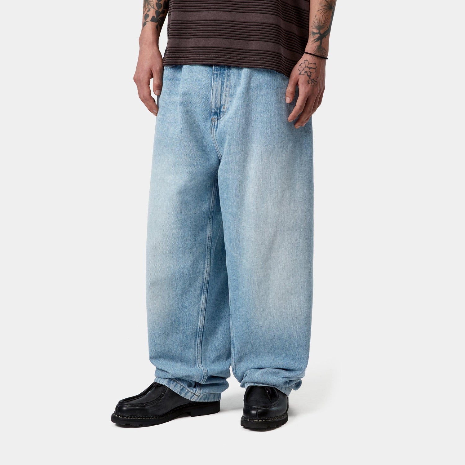 BRANDON PANT BLUE HEAVY WORN BLEACHED