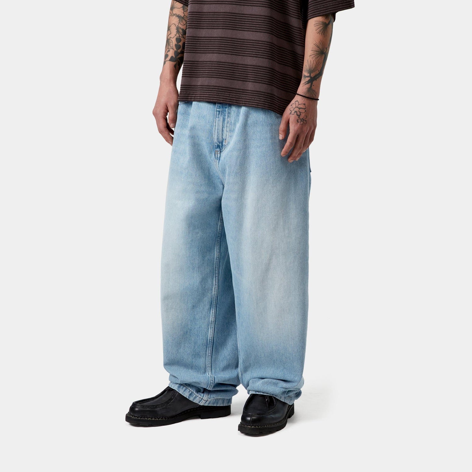 BRANDON PANT BLUE HEAVY WORN BLEACHED