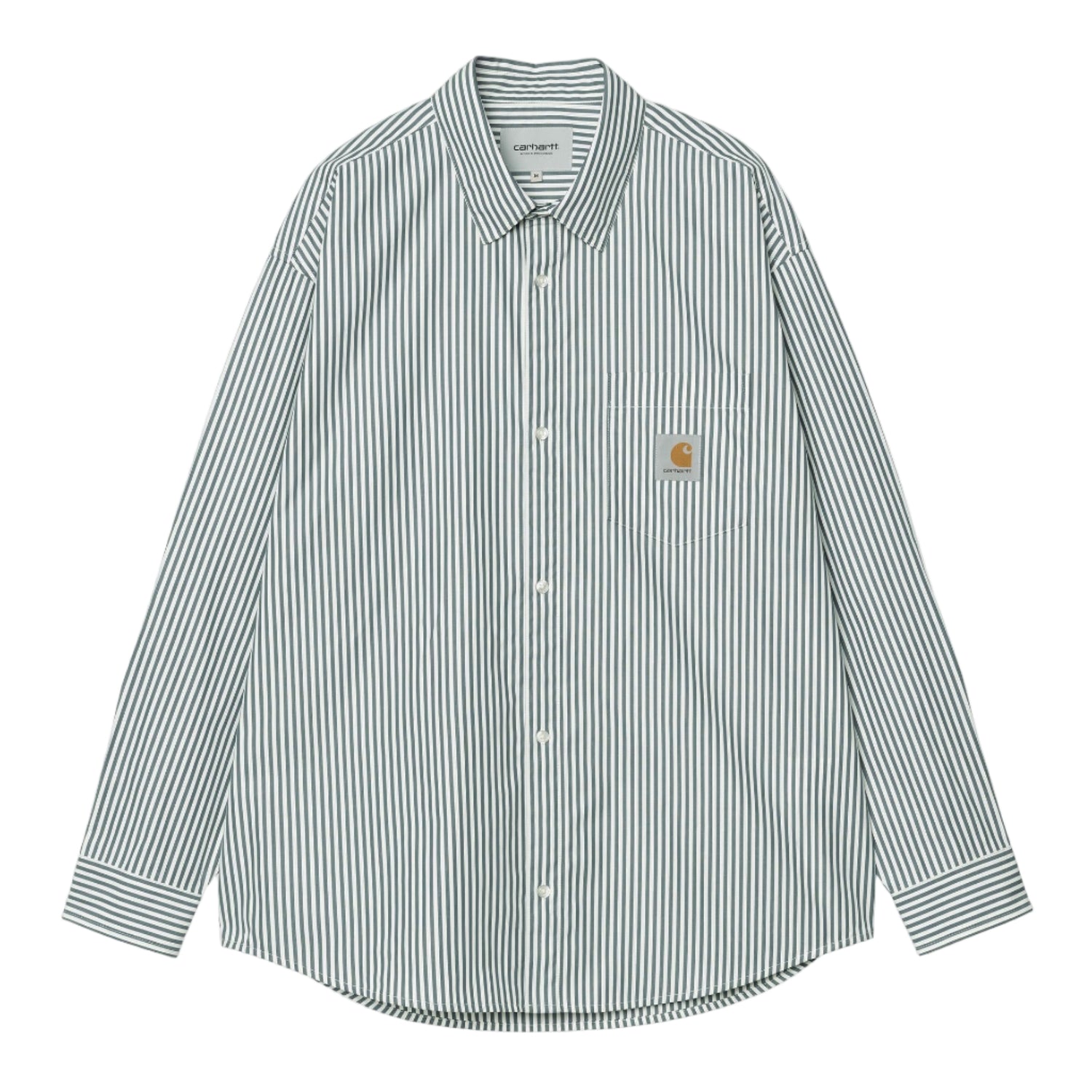 L/S DALDRY SHIRT DALDRY STRIPE, OFFICE BLUE / WAX
