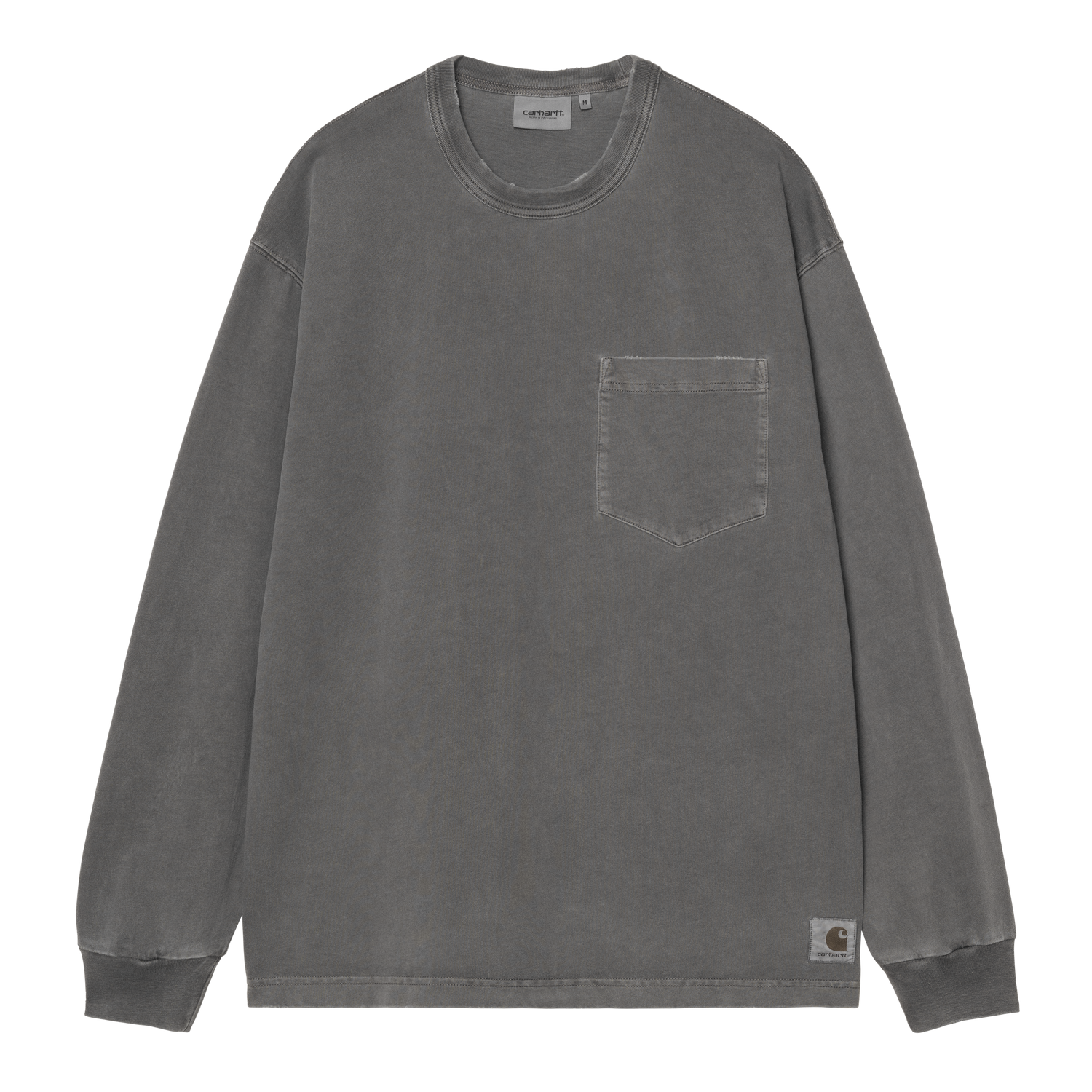 L/S TORION POCKET T-SHIRT BLACK GRIND WASH