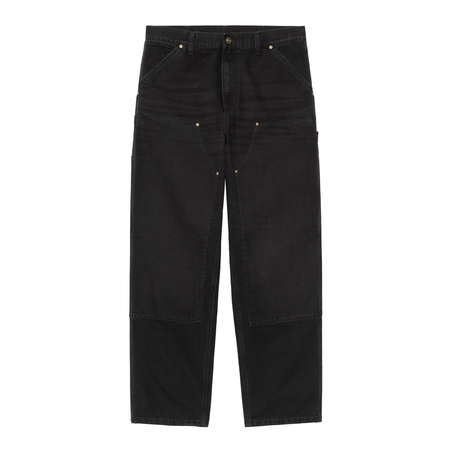 DOUBLE KNEE PANT BLACK GRIND WASH