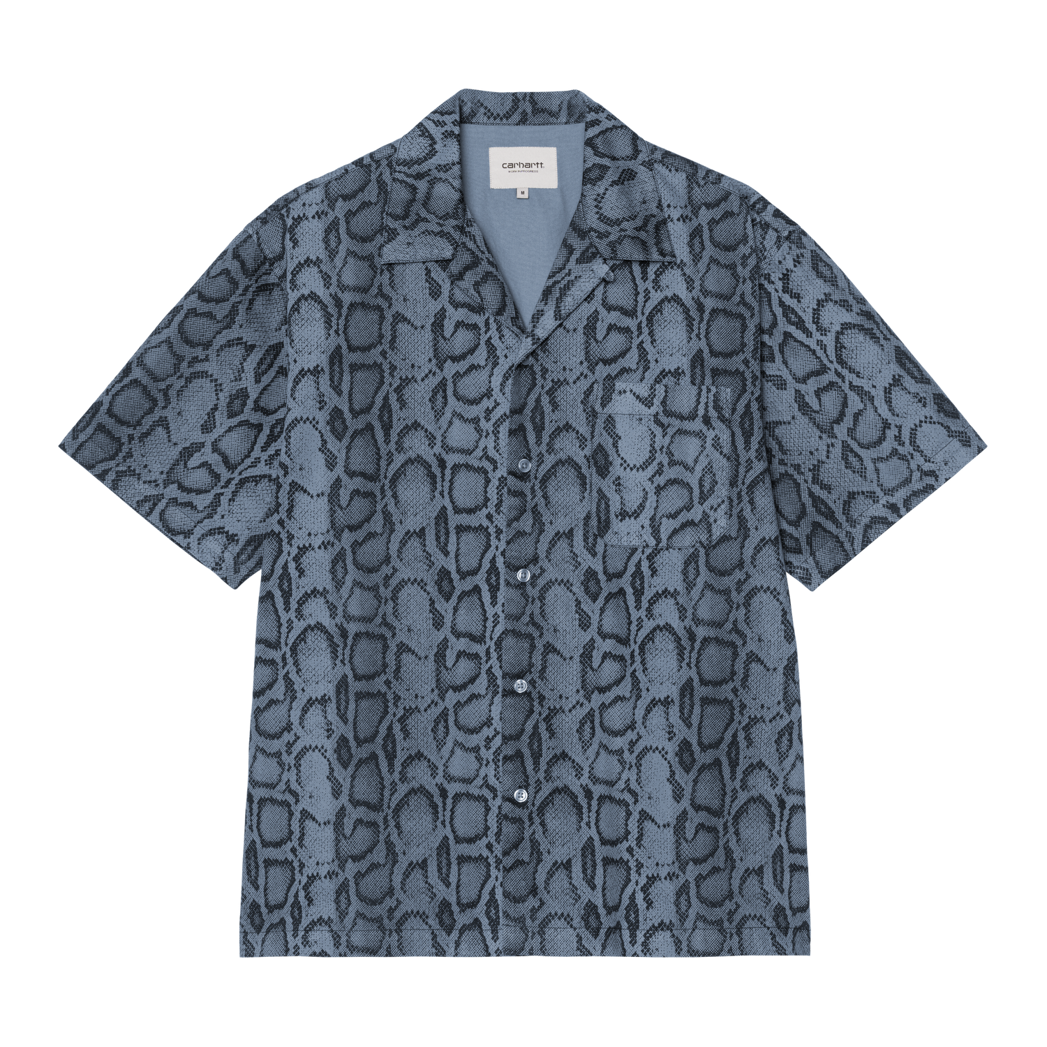 S/S SNAKE CAMO SHIRT SNAKE CAMO, VELVET BLUE GARMENT DYED