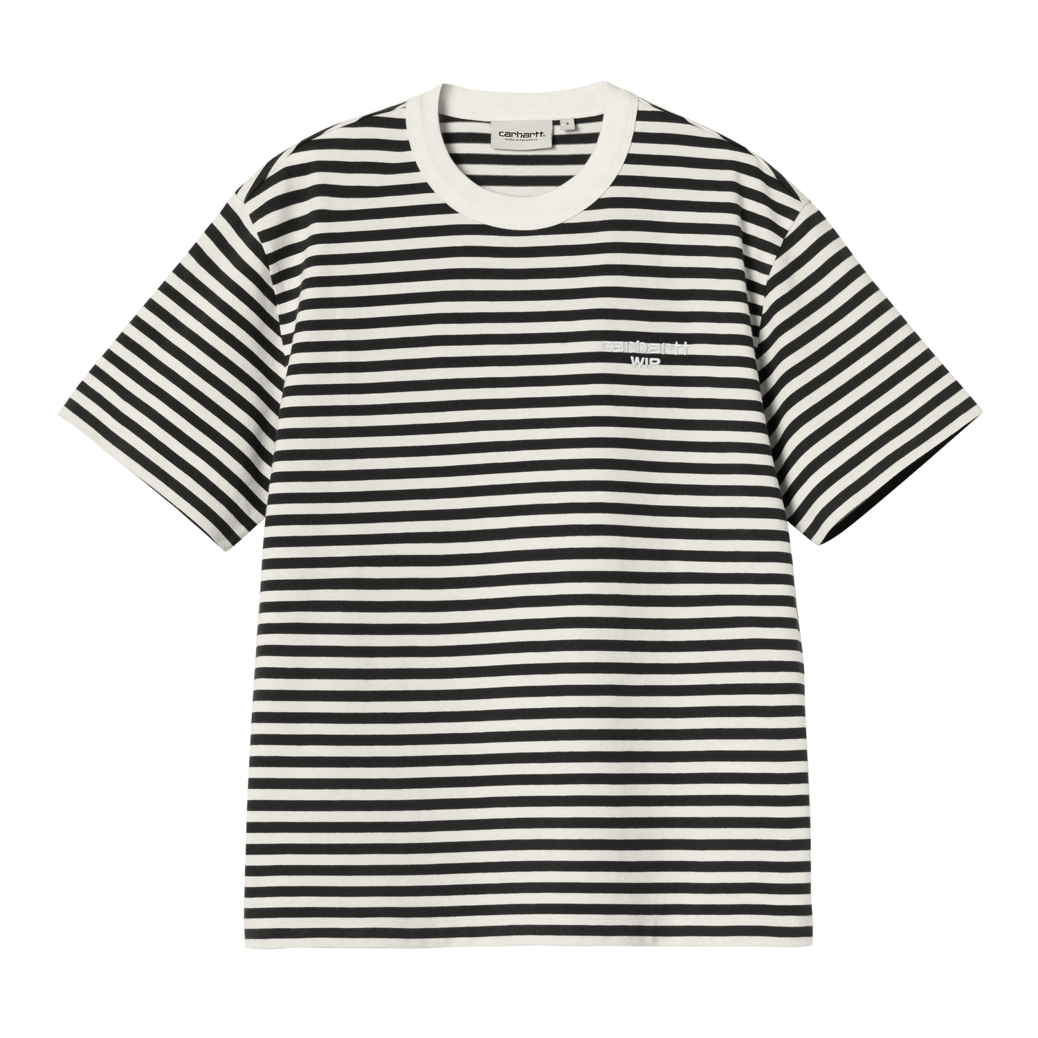 W' S/S EZRA T-SHIRT EZRA STRIPE, BLACK / WAX