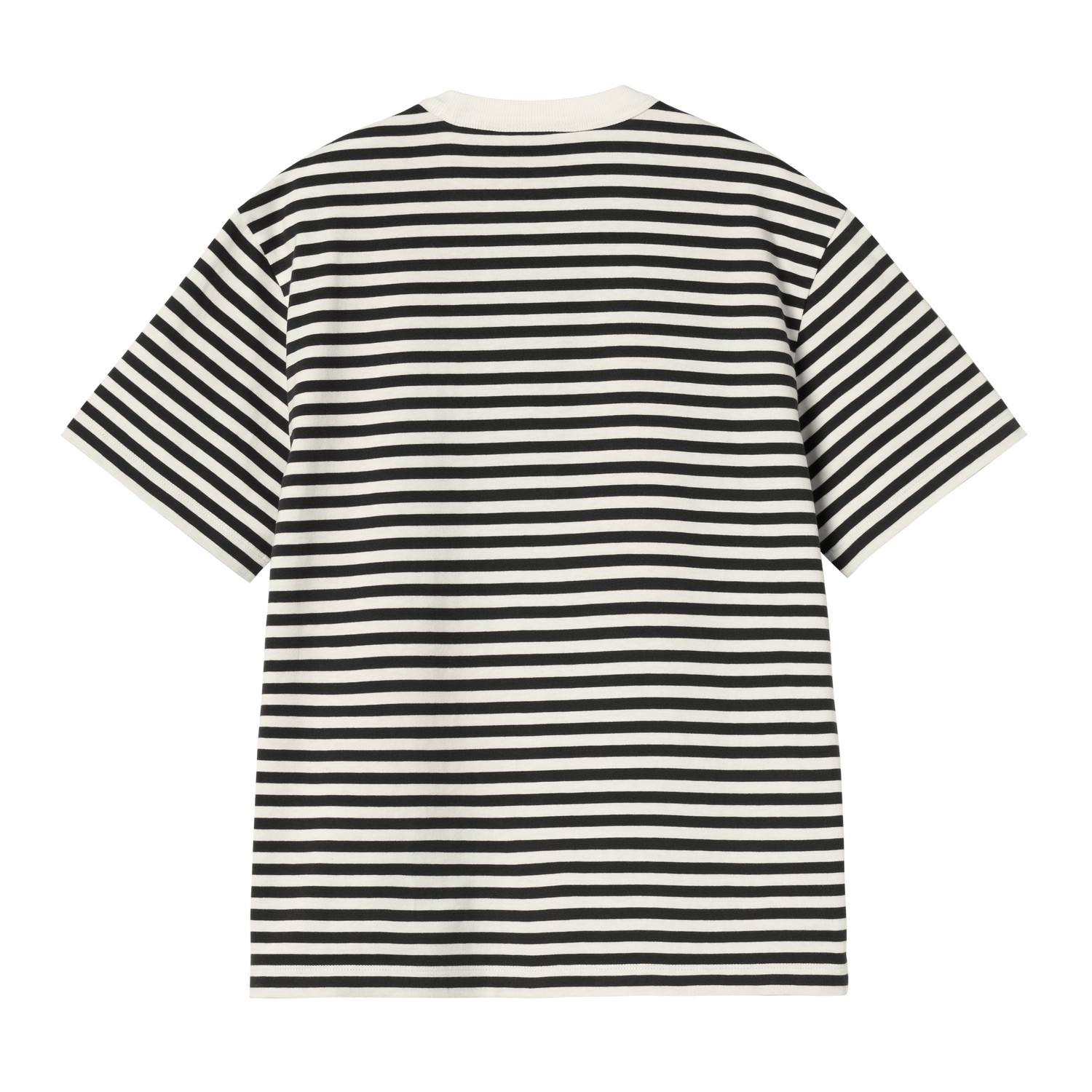 W' S/S EZRA T-SHIRT EZRA STRIPE, BLACK / WAX