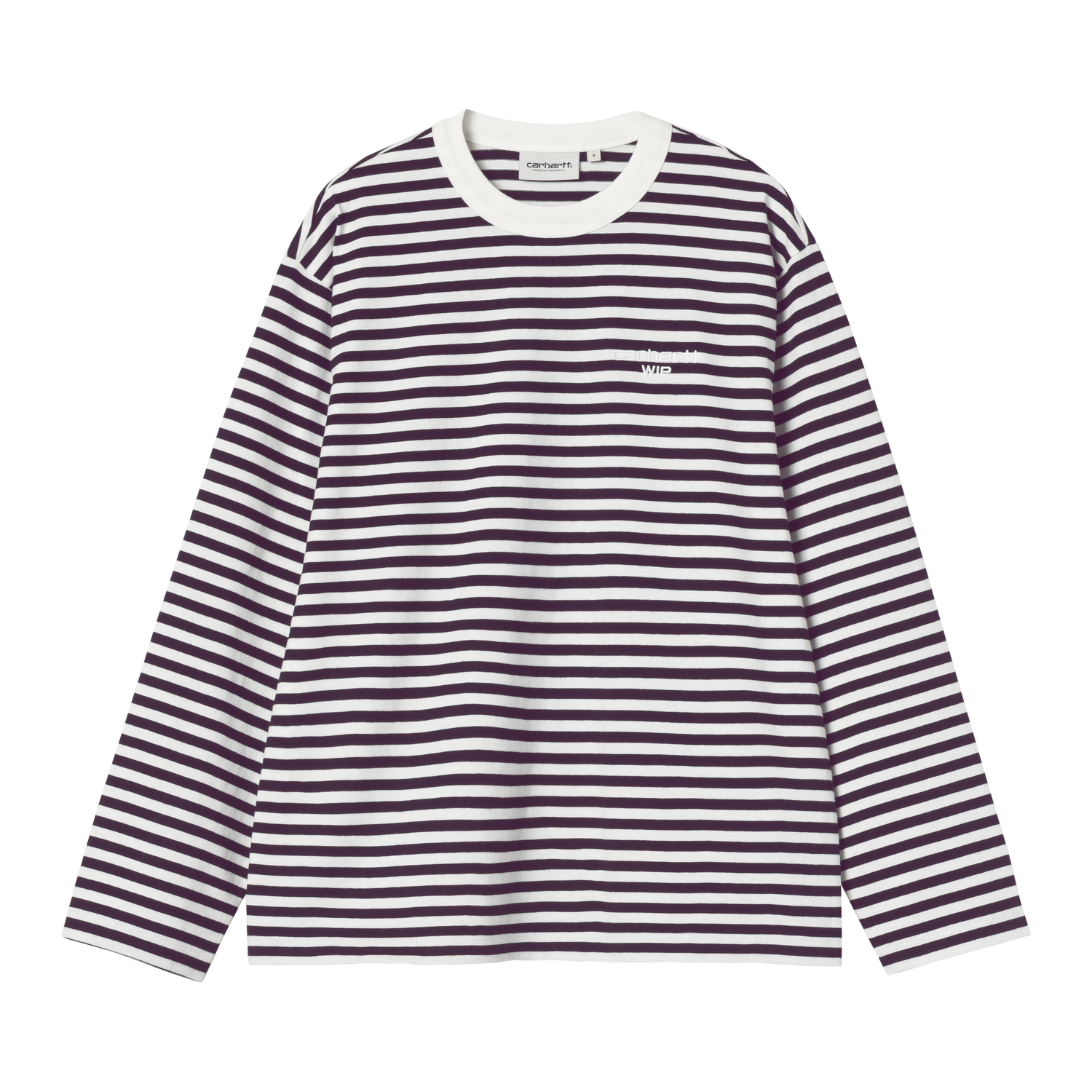 W' L/S EZRA T-SHIRT EZRA STRIPE, COZY PURPLE / WAX