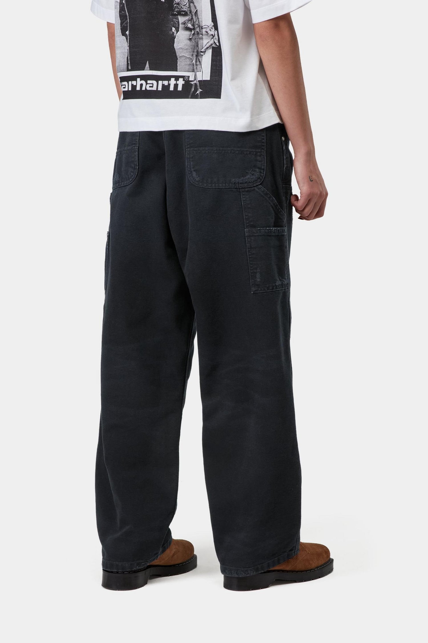 W' BRANDON DOUBLE KNEE PANT BLACK GRIND WASH