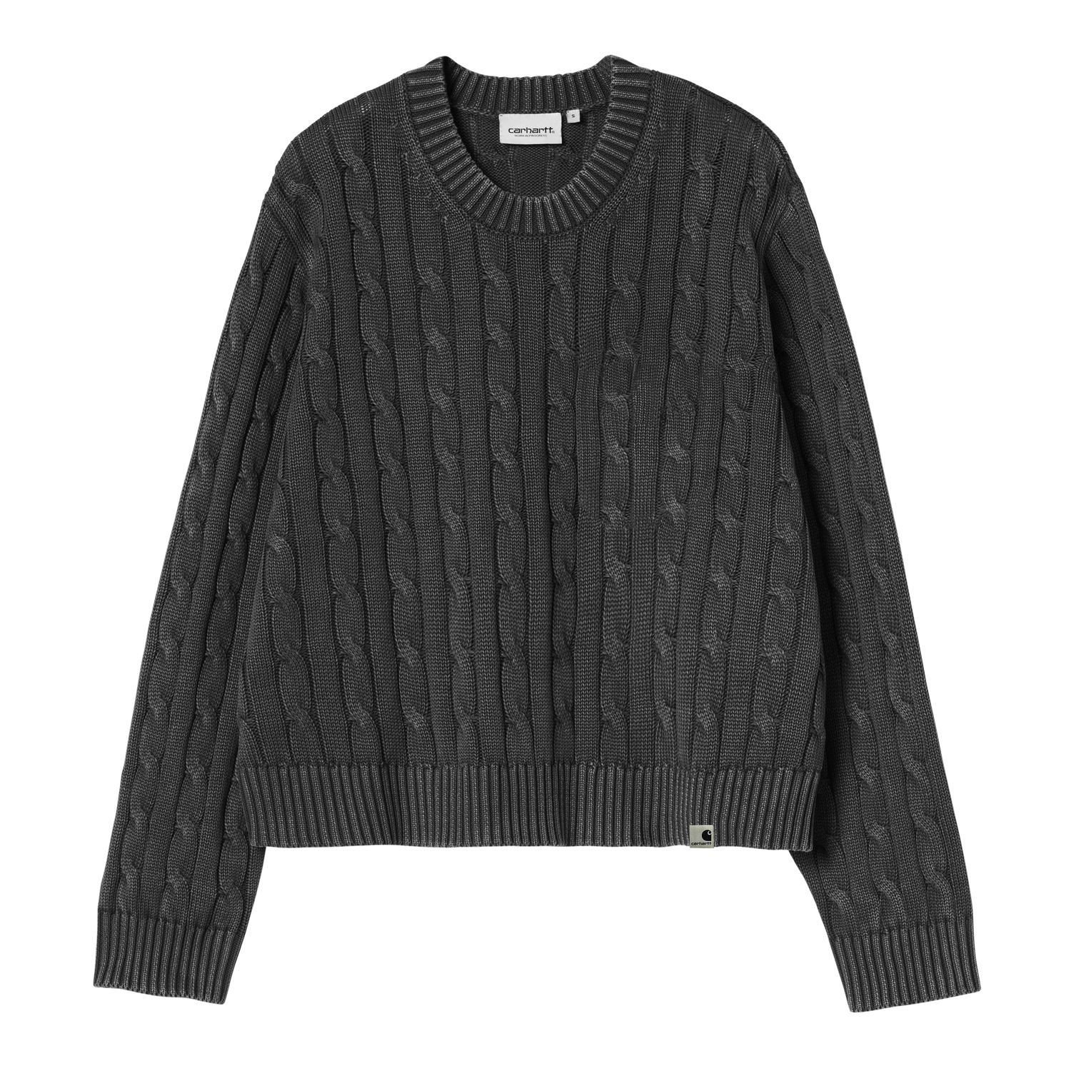 W' CARTER SWEATER BLACK GARMENT DYED