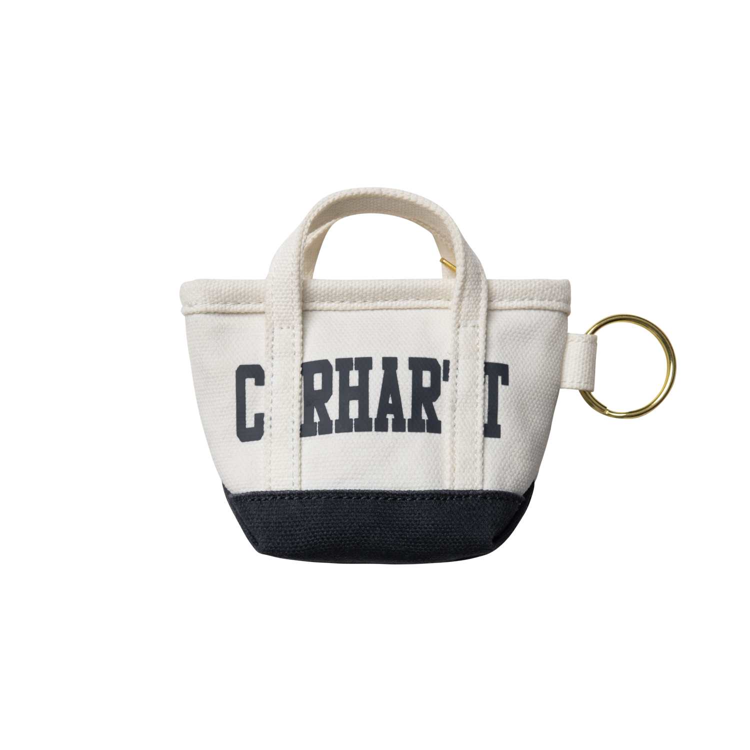 MINI TOTE BAG KEYCHAIN NATURAL / BLUE