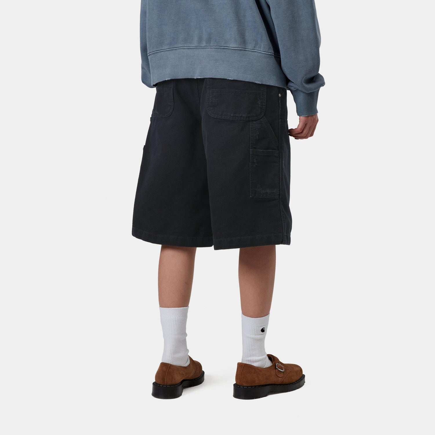 W' NIXON DOUBLE KNEE SHORT BLACK GRIND WASH