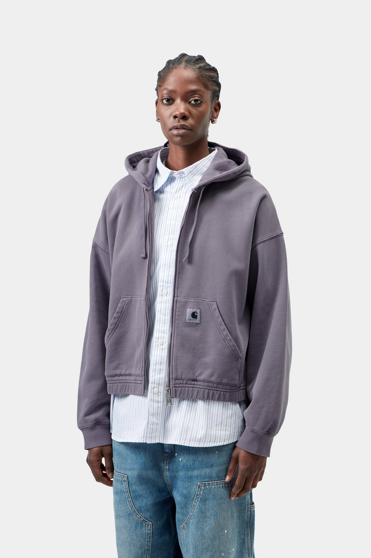 W' HOODED HOGGARD JACKET SHADY PURPLE GARMENT DYED