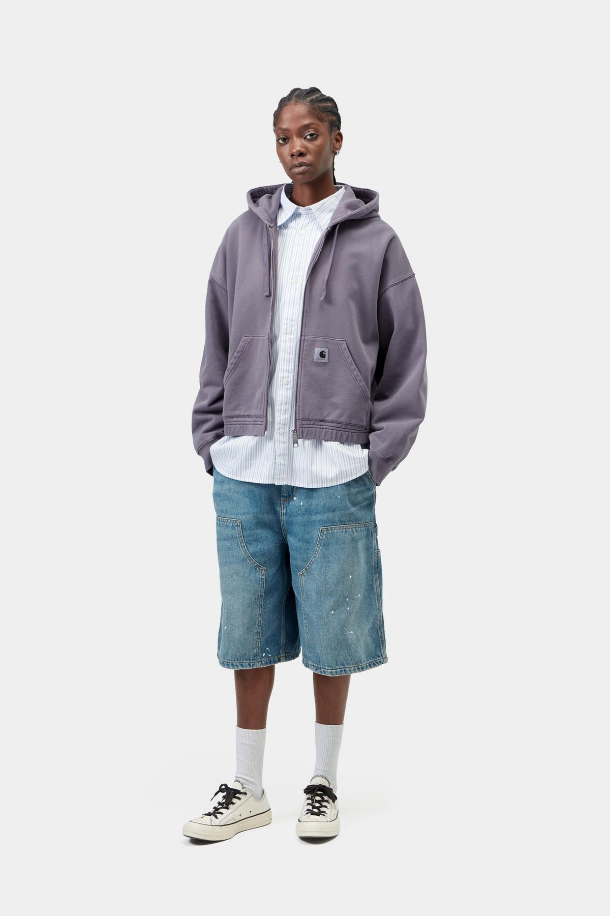 W' HOODED HOGGARD JACKET SHADY PURPLE GARMENT DYED