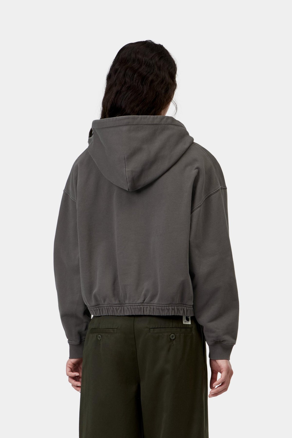 W' HOODED HOGGARD JACKET BLACK GARMENT DYED